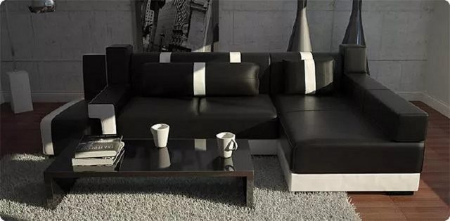 JVmoebel Ecksofa LEDERSOFA ECKSOFA MIT BETTFUNKTION + HOCKER SCHLAFSOFA LED günstig online kaufen