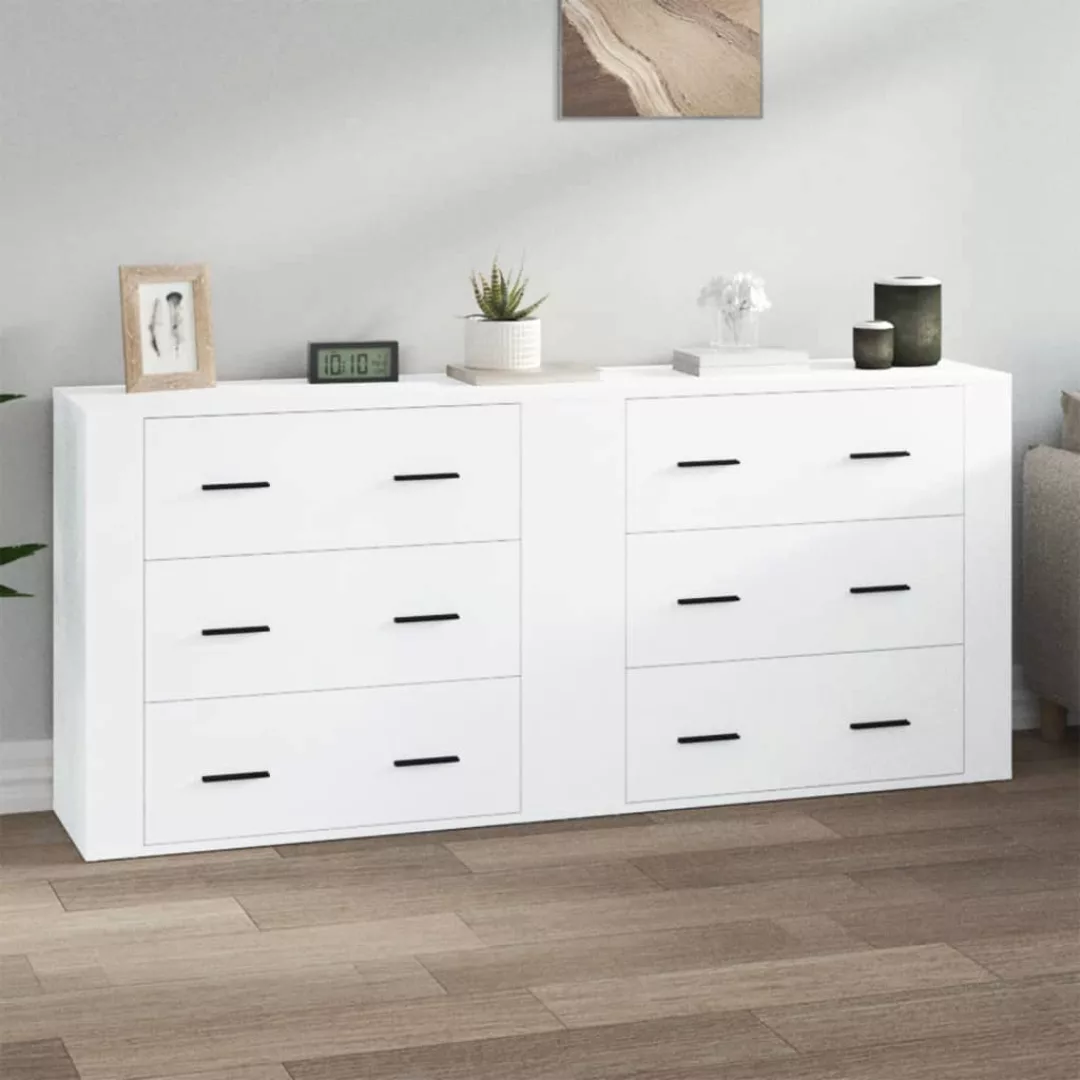 Vidaxl Sideboards 2 Stk. Weiß Holzwerkstoff günstig online kaufen