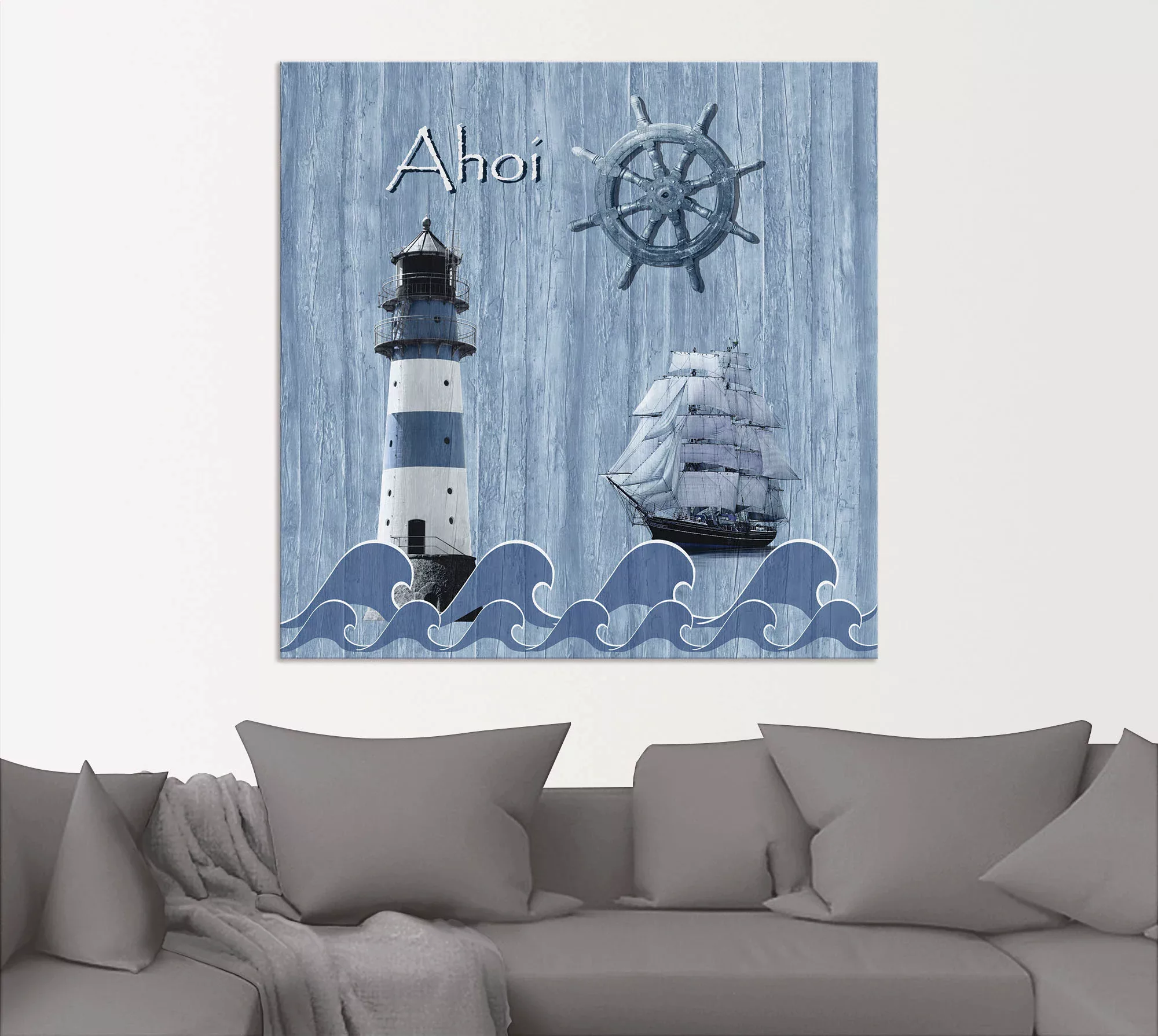 Artland Wandbild "Ahoi im maritimen Blau", Küste, (1 St.), als Alubild, Out günstig online kaufen