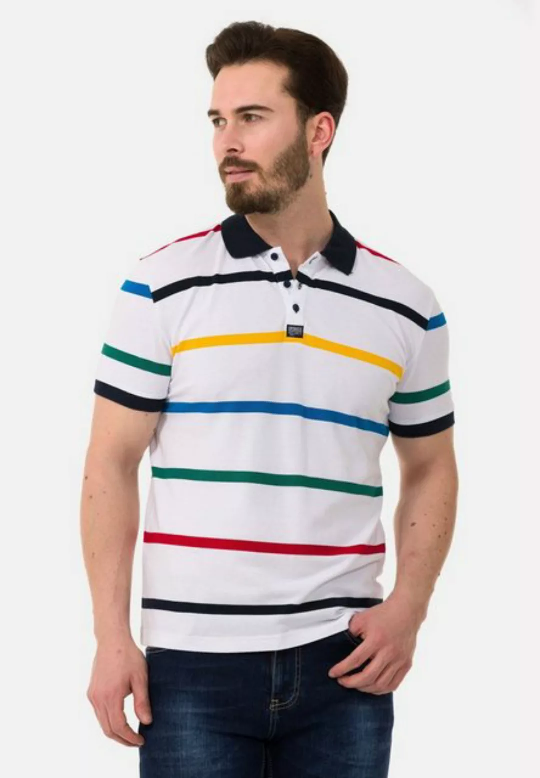 Cipo & Baxx Poloshirt mit farbenfrohem Streifen-Design günstig online kaufen