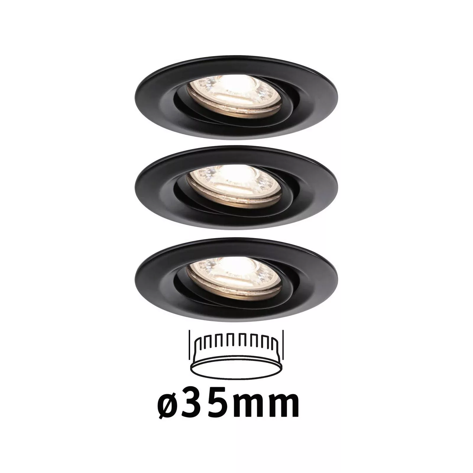 LED Einbaustrahler Nova Mini Coin in Schwarz-matt 3x 4W 930lm schwenkbar günstig online kaufen