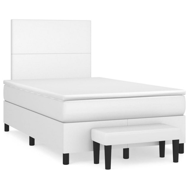 vidaXL Boxspringbett Boxspringbett mit Matratze und Fusshocker Kunstleder ( günstig online kaufen