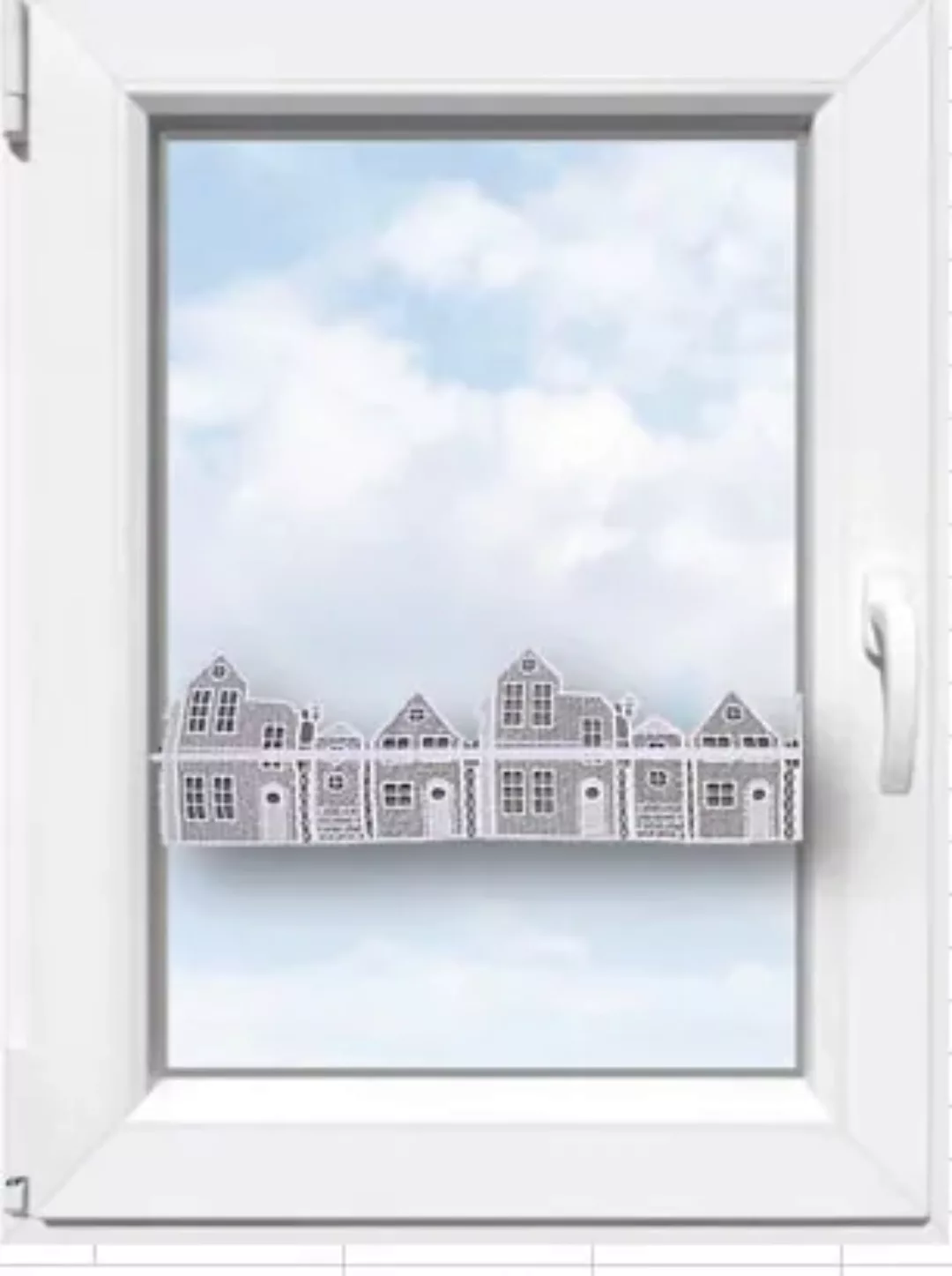 Stickereien Plauen Fensterdekoration »Häuser« günstig online kaufen