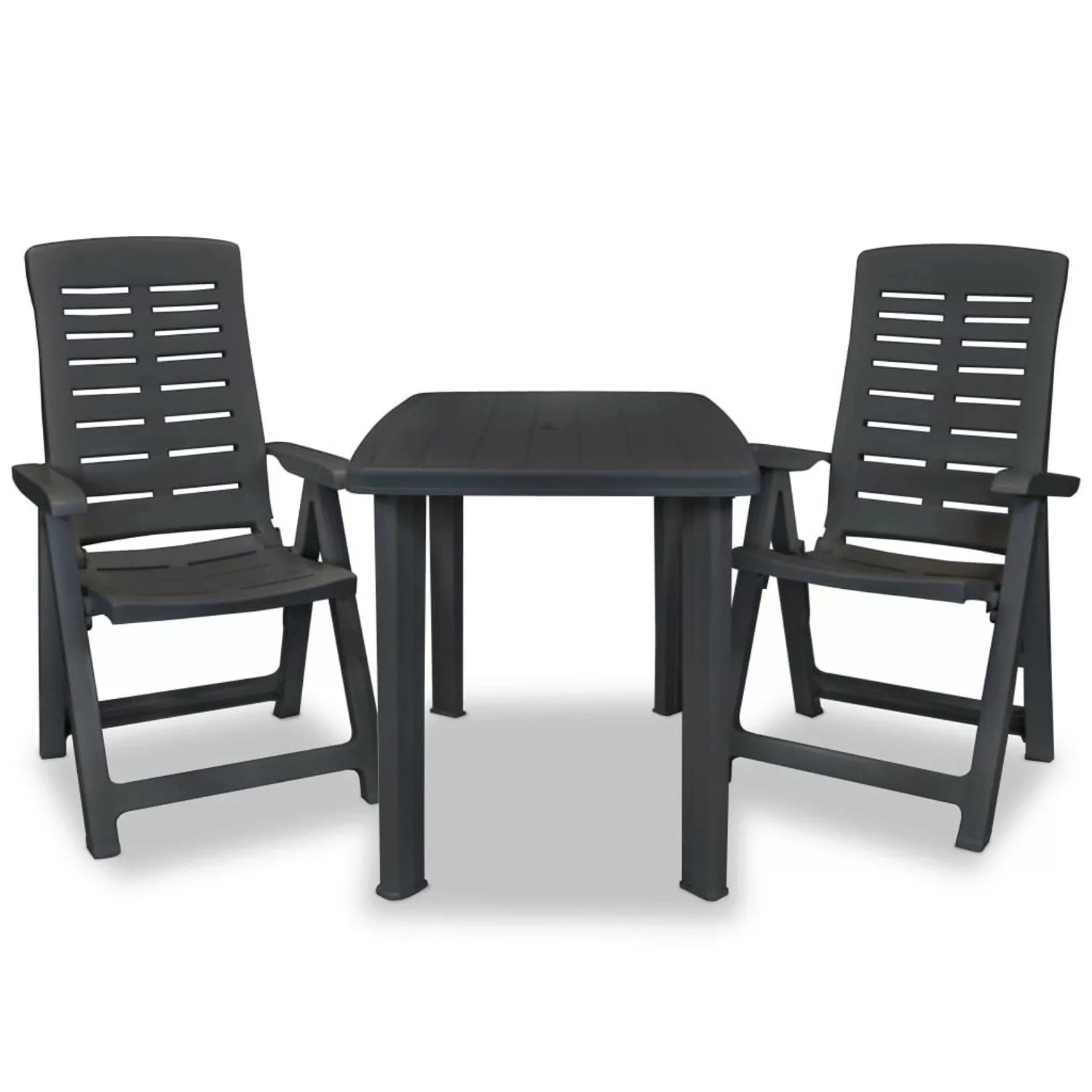 3-tlg. Bistro-set Kunststoff Anthrazit günstig online kaufen