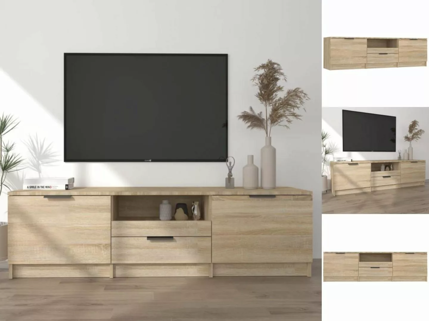 vidaXL TV-Schrank TV-Schrank Sonoma-Eiche 140x35x40 cm Spanplatte Lowboard günstig online kaufen