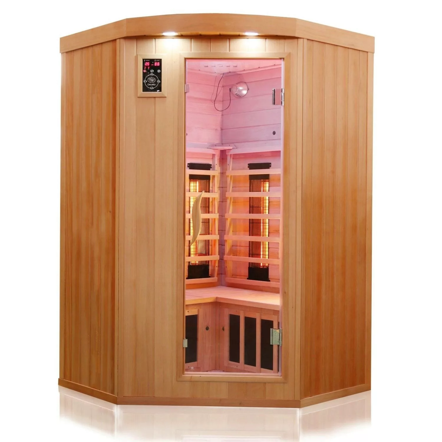 Dewello Infrarotkabine Sauna Lakefield 2 120cm x 120cm 2 Personen Vollspekt günstig online kaufen