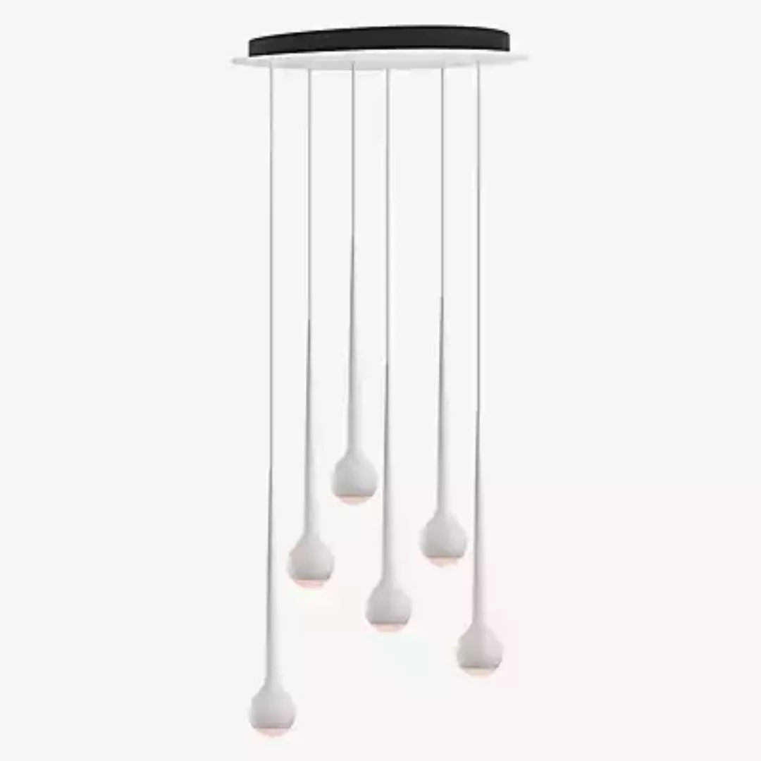 Grau Falling Sun Pendelleuchte LED Cluster - 6-flammig, weiß - 200 cm günstig online kaufen