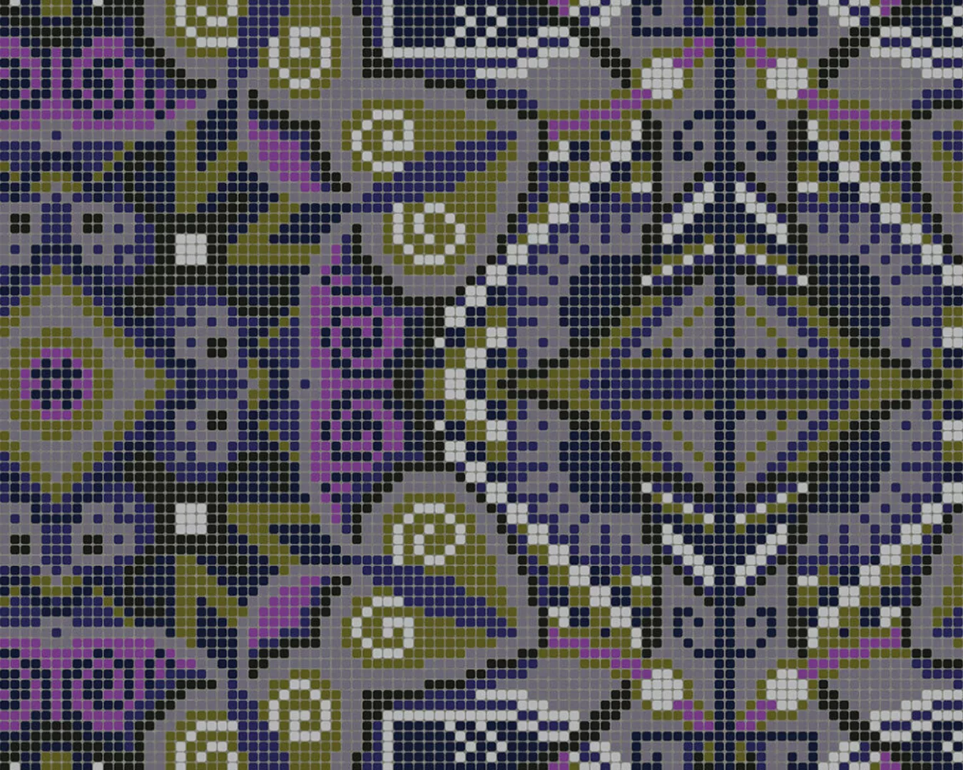 Fototapete "Mosaic I Purple" 4,00x2,50 m / Strukturvlies Klassik günstig online kaufen