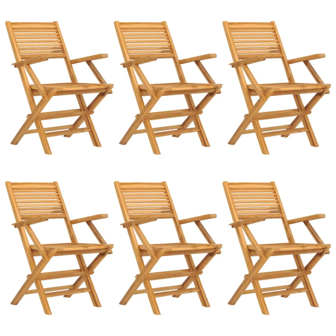 Vidaxl Gartenstühle 6 Stk. Klappbar 55x62x90 Cm Massivholz Teak günstig online kaufen
