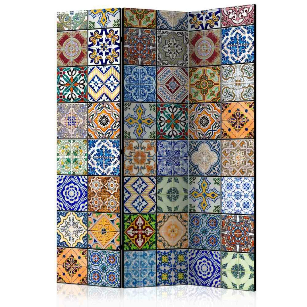 Paravent Sichtschutz mit buntem Mosaik Muster 135 cm breit günstig online kaufen