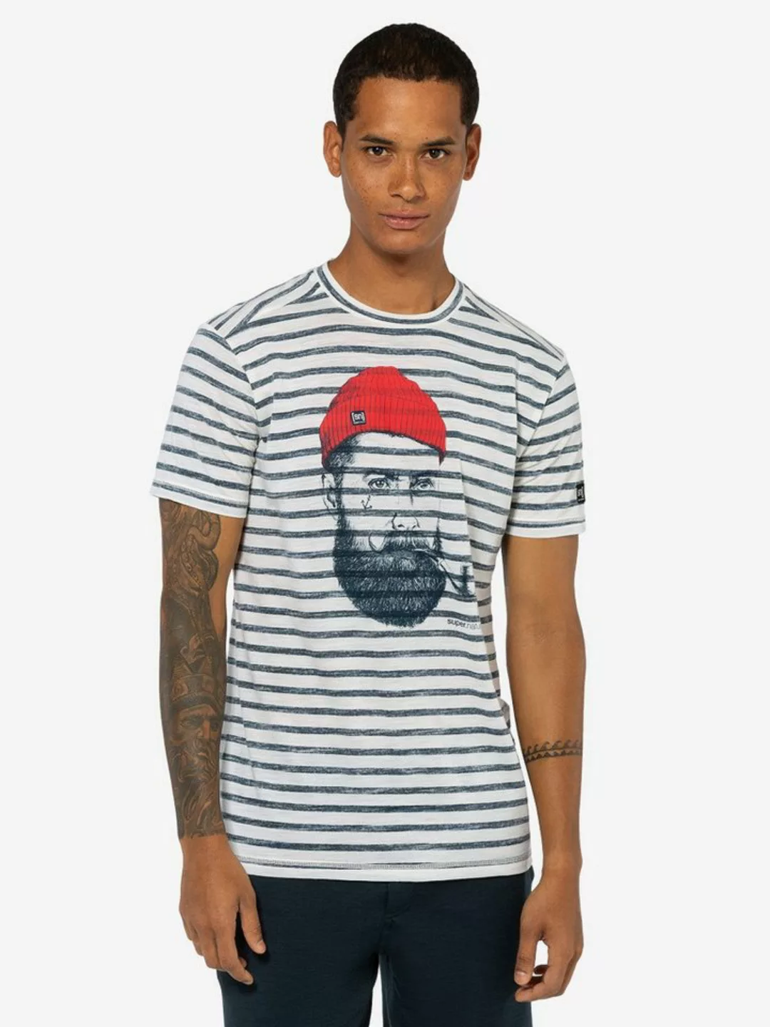 SUPER.NATURAL T-Shirt für Herren, Merino SAILOR STRIPE gestreift, atmungsak günstig online kaufen