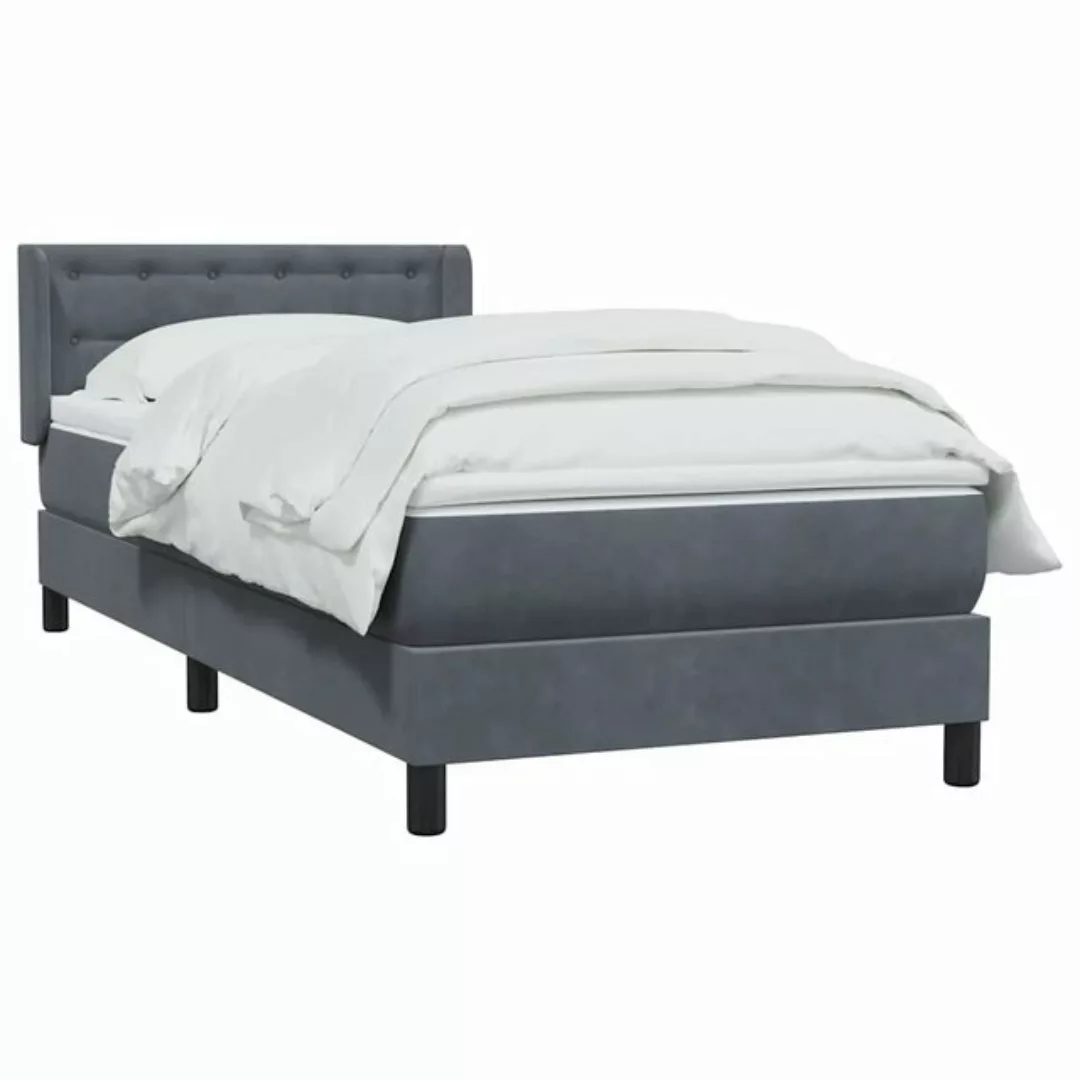 vidaXL Bett Boxspringbett mit Matratze Dunkelgrau 80x210 cm Samt günstig online kaufen