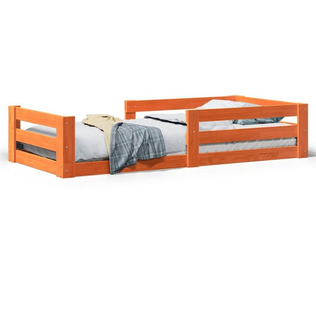 vidaXL Bett, Massivholzbett ohne Matratze Wachsbraun 75x190 cm Kiefernholz günstig online kaufen