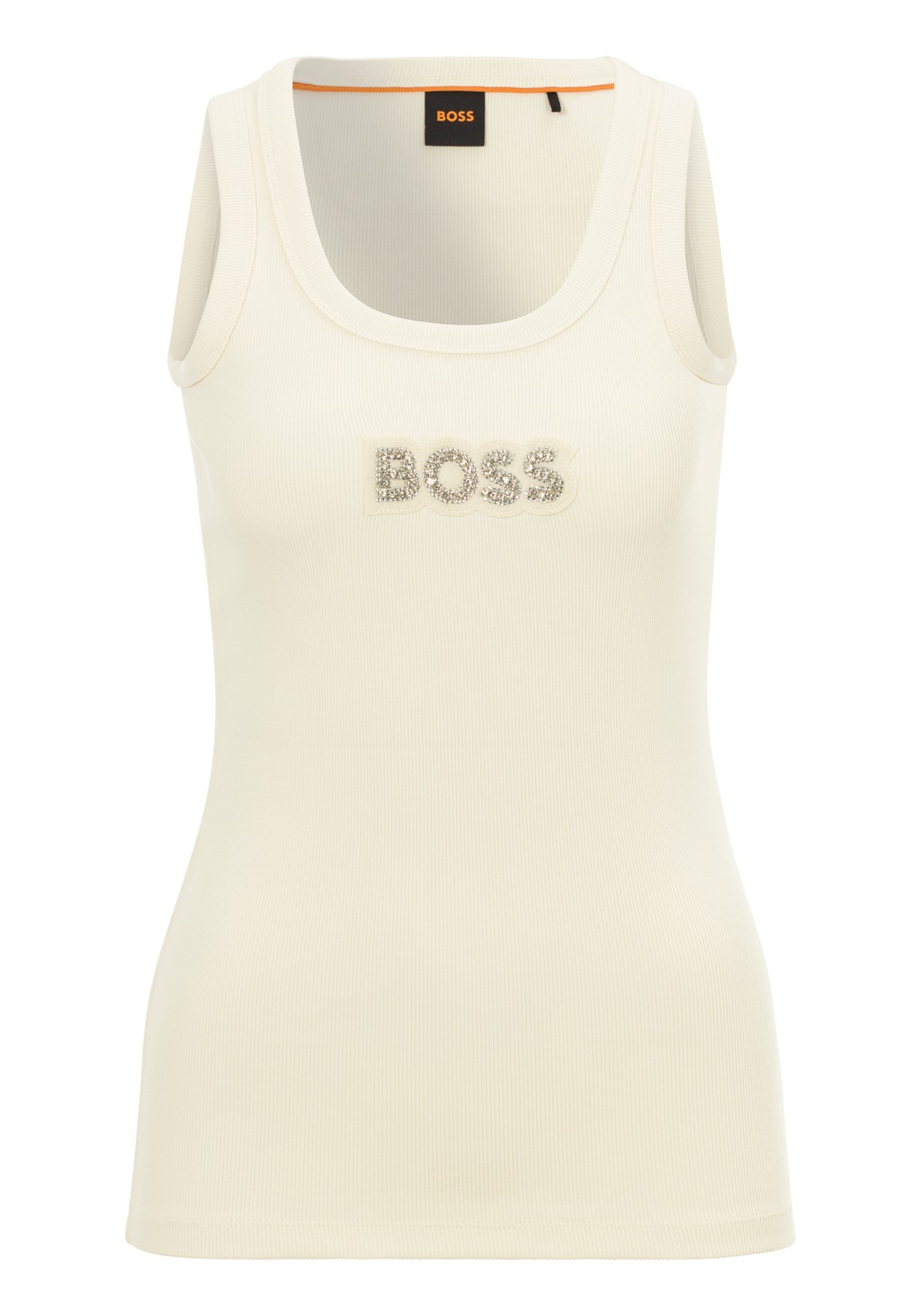 BOSS ORANGE Tanktop C_Ematite_stonebadge mit BOSS Stickerei aus Glitzerstei günstig online kaufen