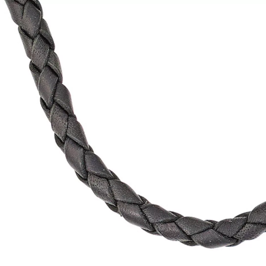 SIGO Leder Halskette Kette Schnur schwarz 50 cm Karabiner 925 Silber günstig online kaufen