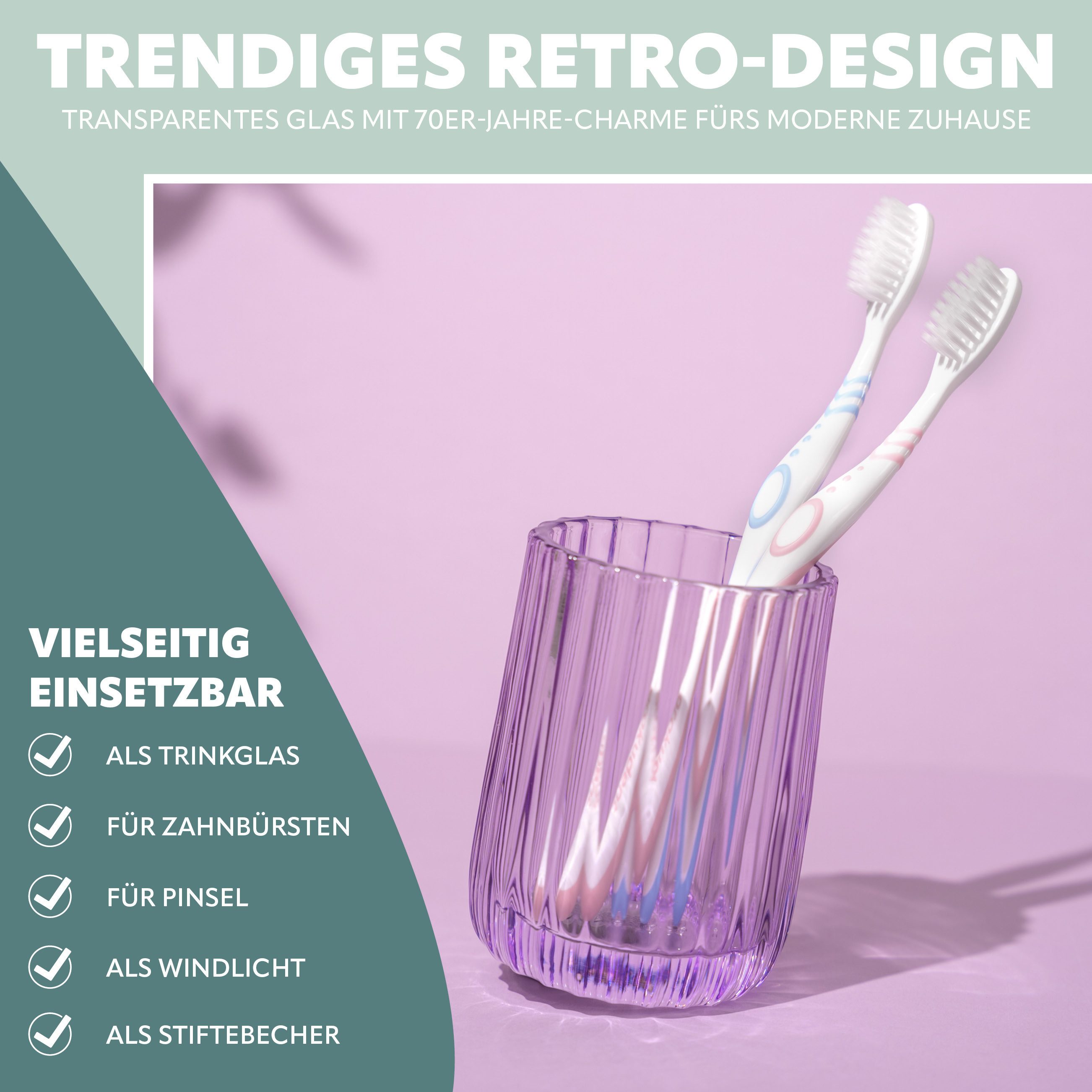 bremermann Zahnputzbecher Zahnputzbecher aus Glas, Zahnbürstenhalter, günstig online kaufen