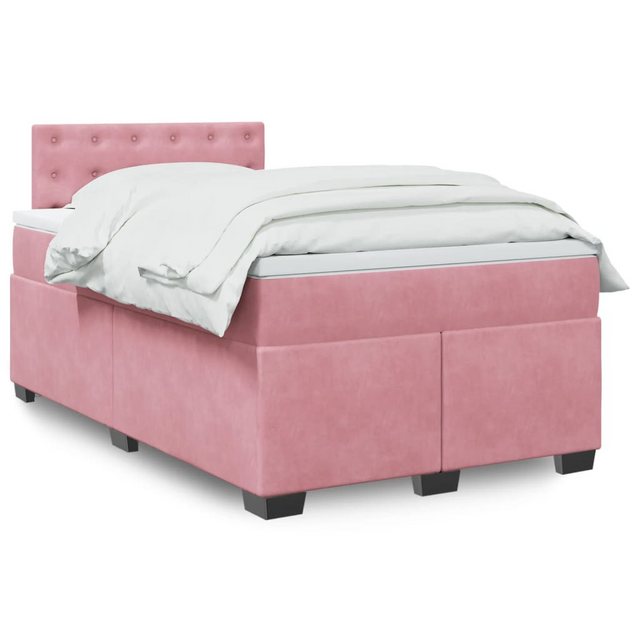 vidaXL Boxspringbett, Boxspringbett mit Matratze Rosa 120x190 cm Samt günstig online kaufen