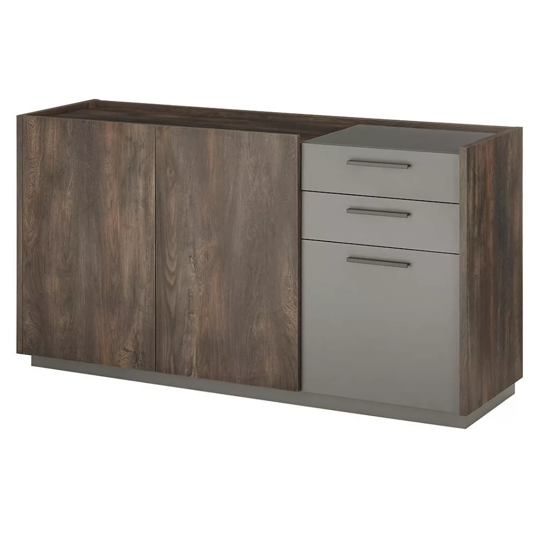 Sideboard 152cm in Eiche mit anthrazit LAFAYETE-61 günstig online kaufen