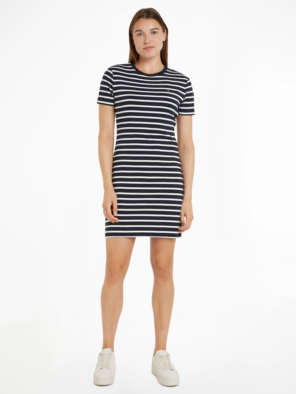 Tommy Hilfiger Shirtkleid "NEW CODY STR SLIM SHORT DRS SS", mit allover Str günstig online kaufen