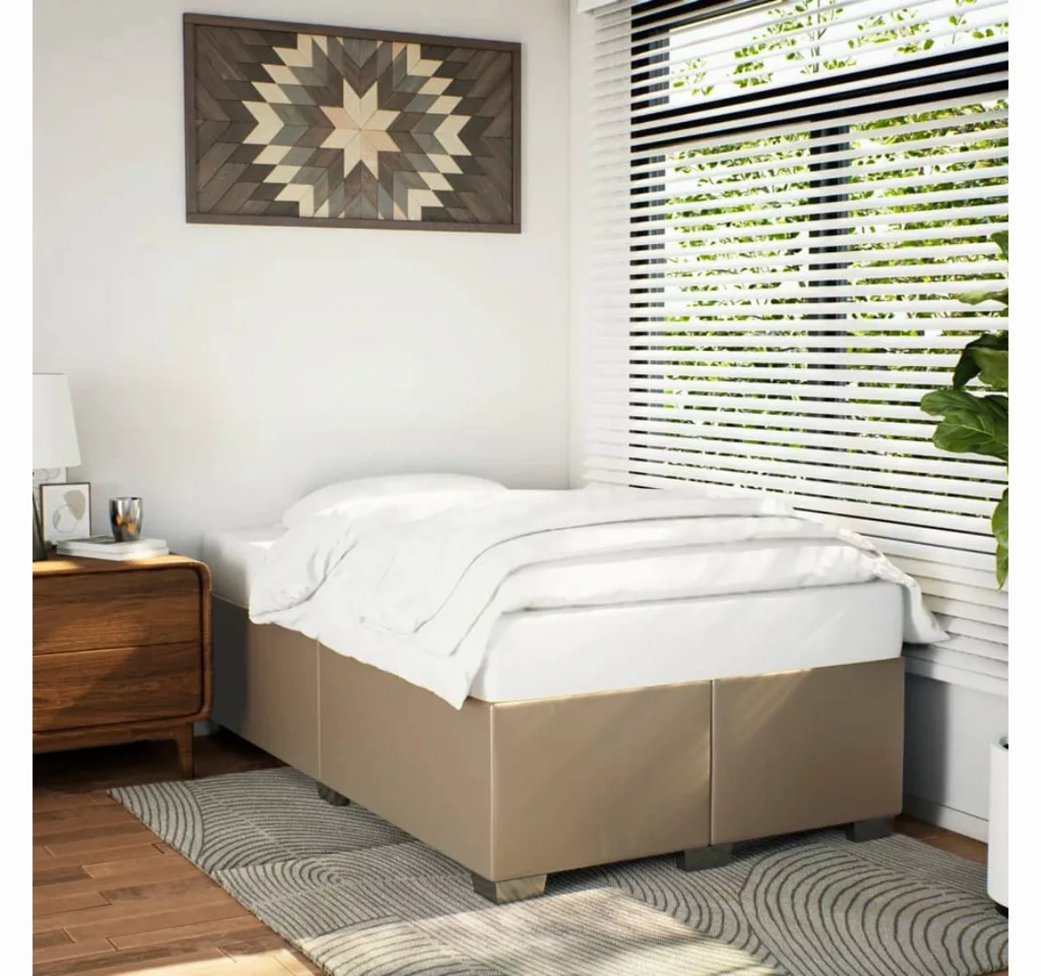 vidaXL Bett, Bettgestell Cappuccino-Braun 120x200 cm Kunstleder günstig online kaufen