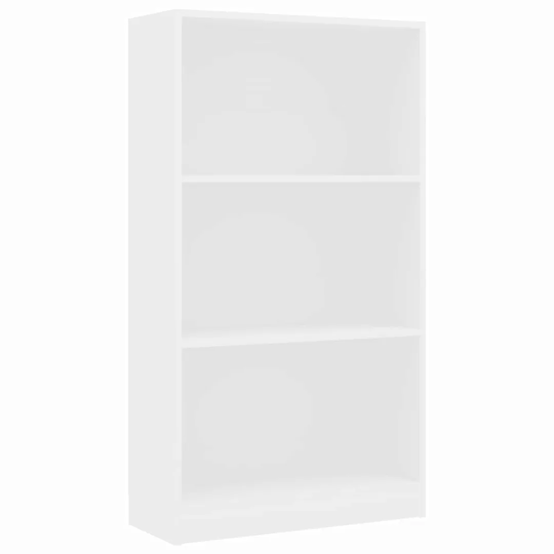 Bücherregal 3 Fächer Weiß 60 X 24 X 108 Cm Spanplatte günstig online kaufen