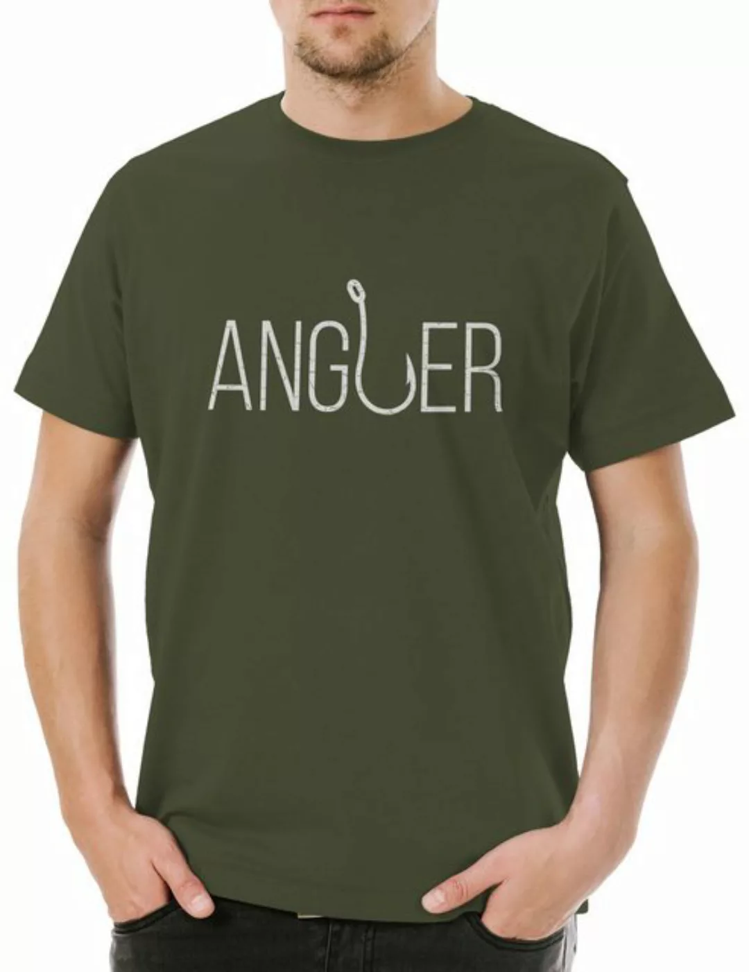 Urban Backwoods Print-Shirt Angler Herren T-Shirt Angeln Fisch Verein Haken günstig online kaufen