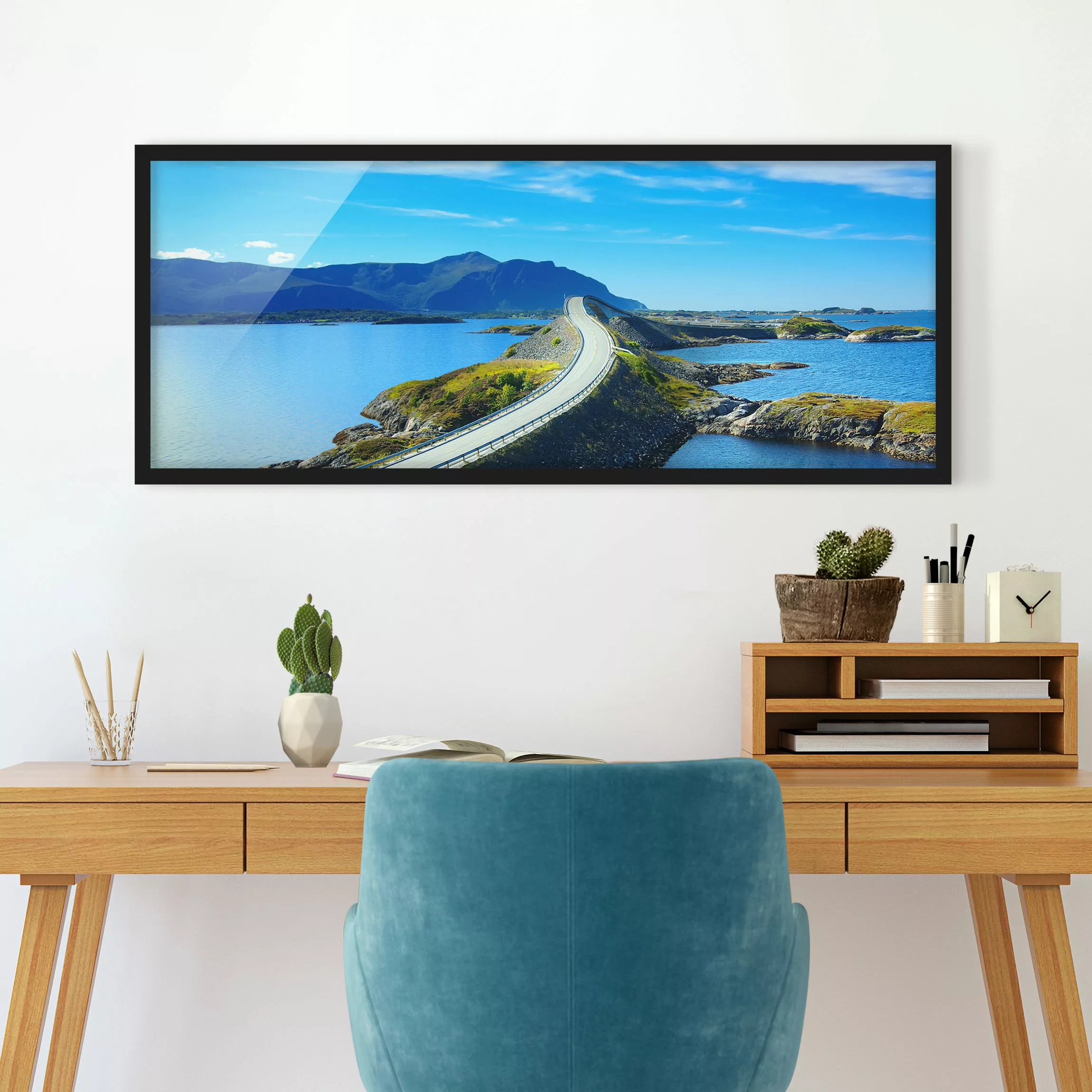 Bild mit Rahmen Natur & Landschaft - Panorama Crossing Norway günstig online kaufen