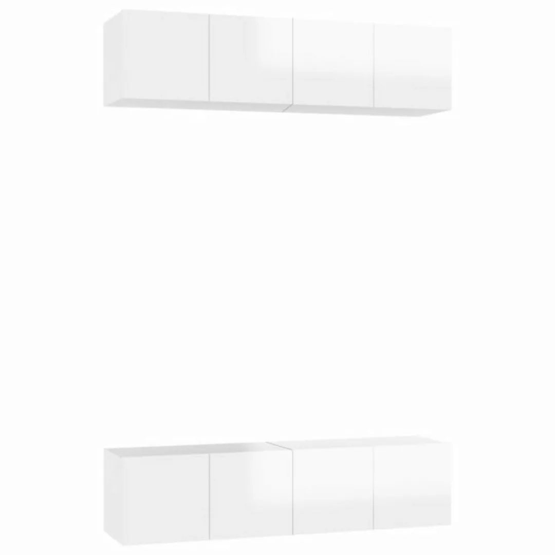 vidaXL TV-Schrank TV-Schränke 4 Stk Hochglanz-Weiß 60x30x30 cm Spanplatte L günstig online kaufen