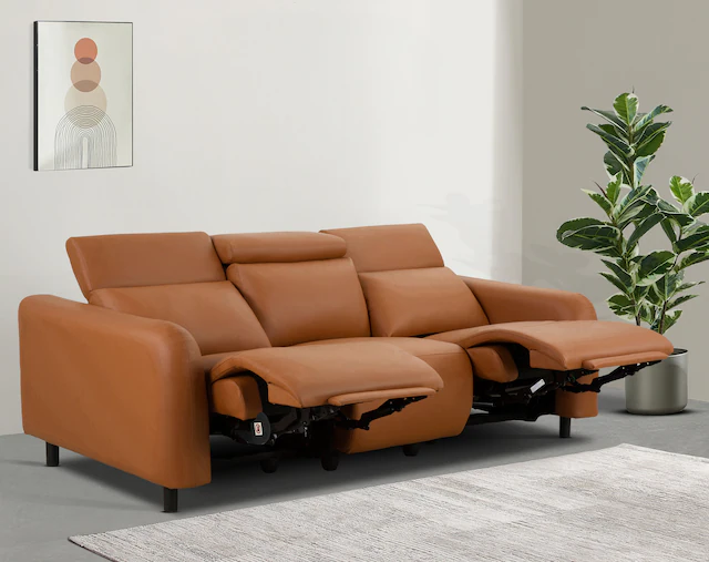 Home affaire 3-Sitzer "SKAANE Lederoptik, 229 cm, manuelle-u. elektrische R günstig online kaufen