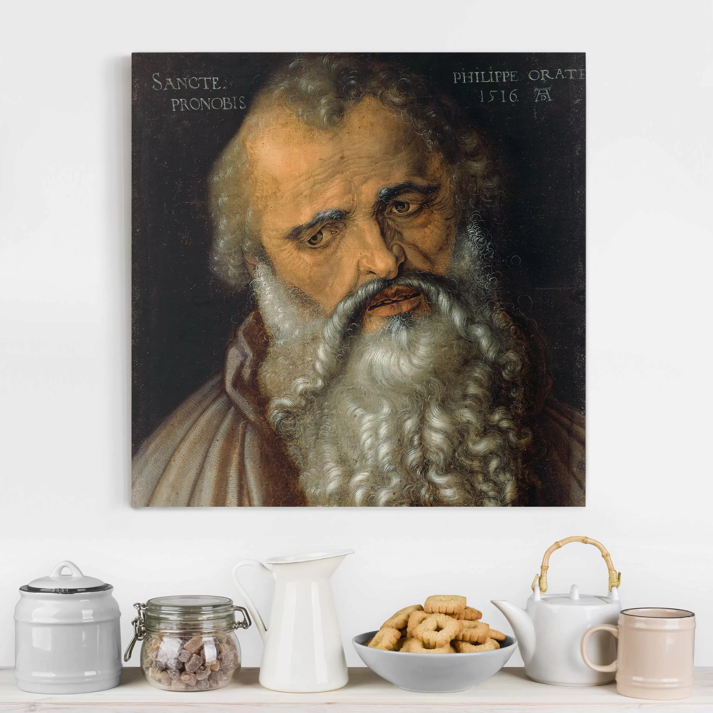 Leinwandbild Kunstdruck - Quadrat Albrecht Dürer - Der Apostel Philippus günstig online kaufen