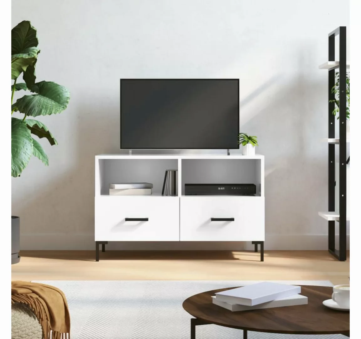 vidaXL TV-Schrank TV-Schrank Hochglanz-Weiß 80x36x50 cm Spanplatte günstig online kaufen