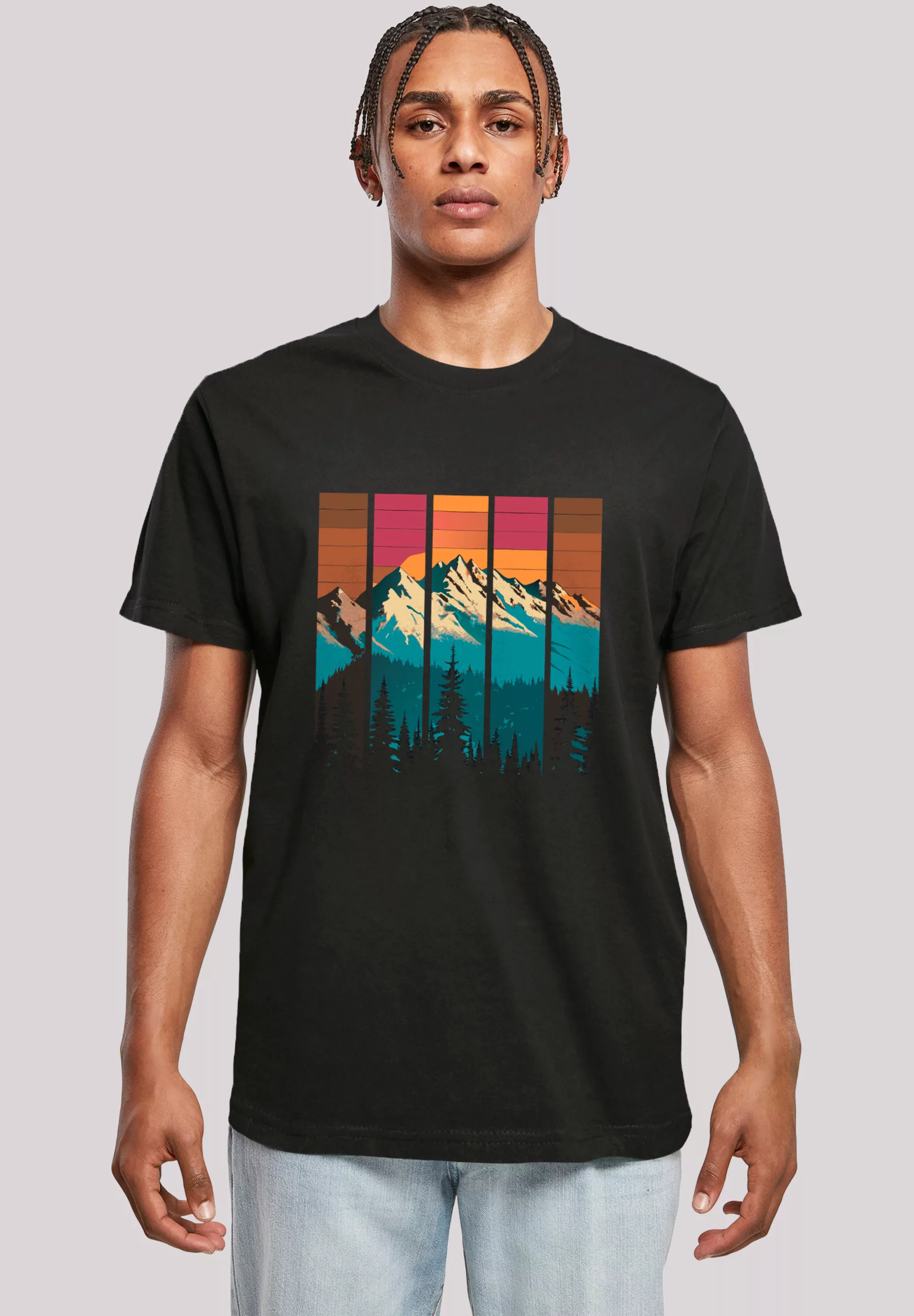 F4NT4STIC T-Shirt "Berg Sonnenuntergang Retro", Premium Qualität günstig online kaufen