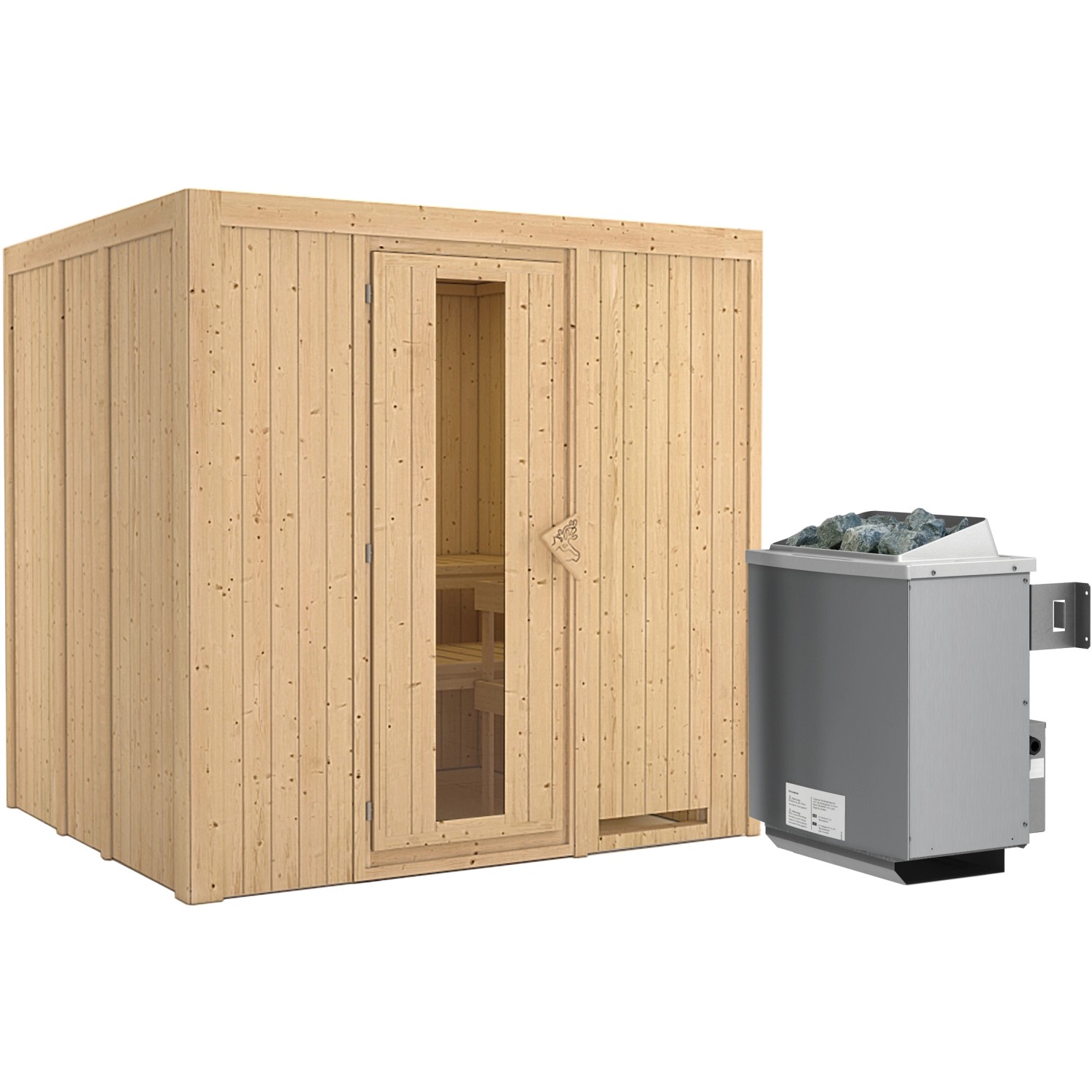 Karibu Sauna-Set Stina inkl. Ofen 9 kW mit integr. Steuerung, Energiespartü günstig online kaufen