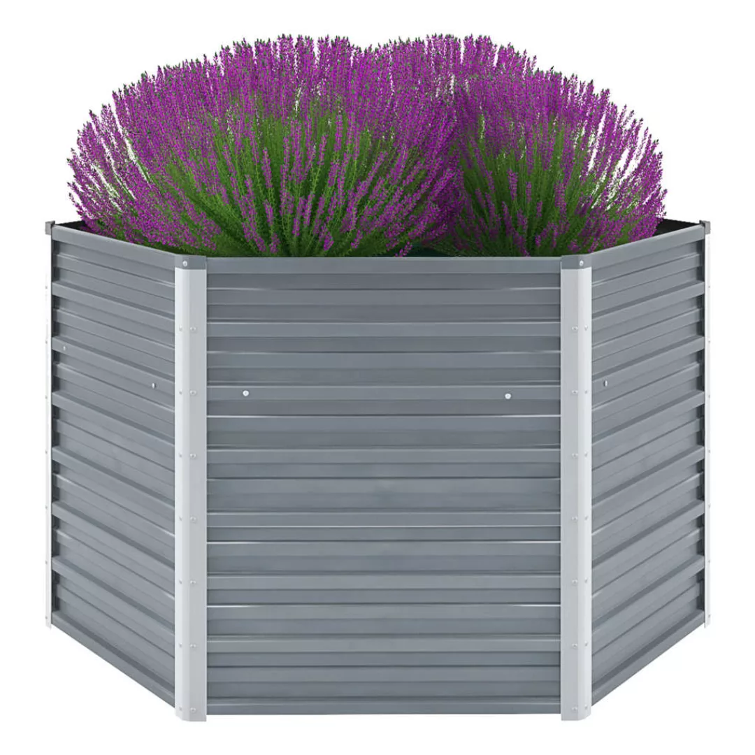 Garten-hochbeet Verzinkter Stahl 129x129x77 Cm Grau günstig online kaufen