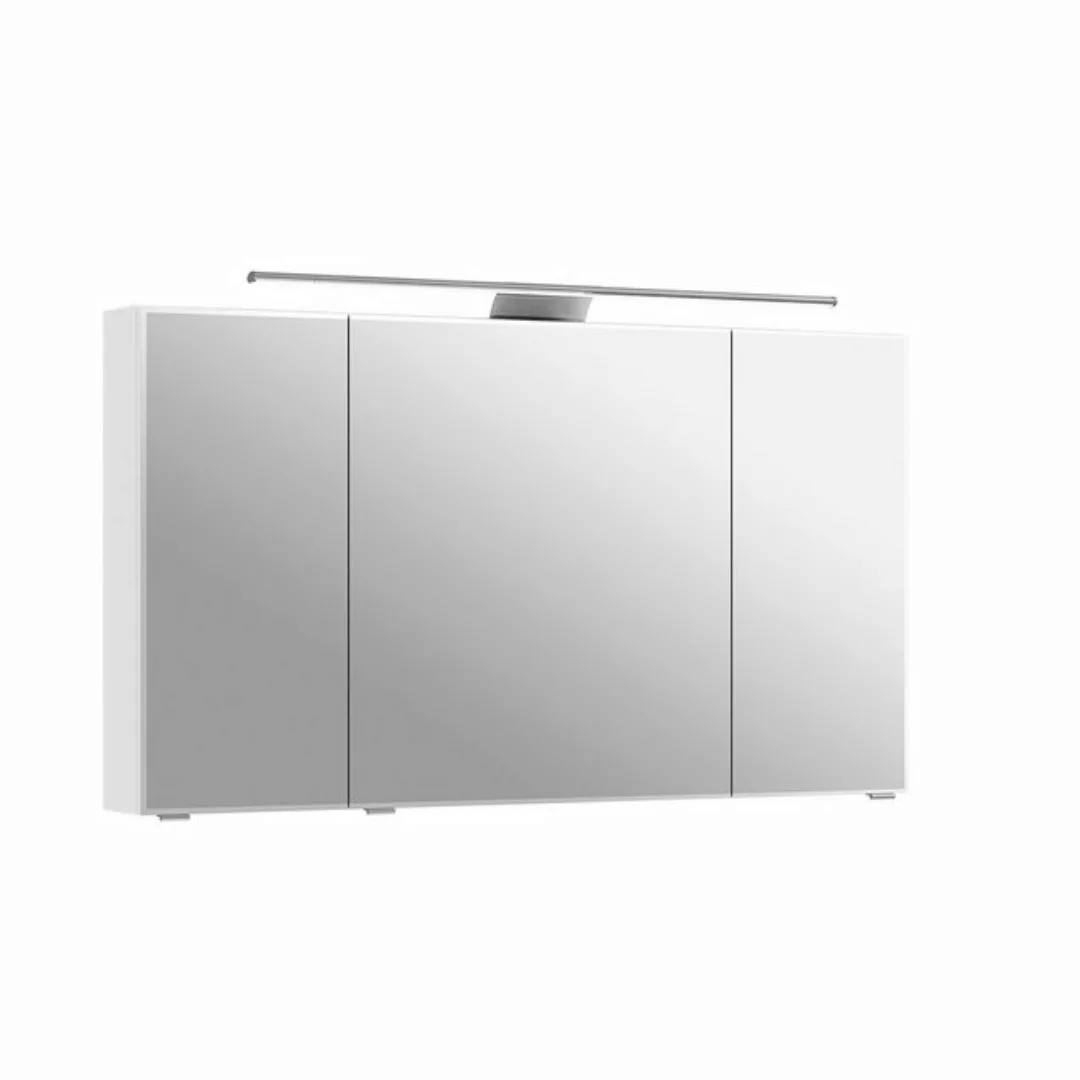 Bad Spiegelschrank, 120cm, mit LED-Aufsatzleuchte in weiß Glanz SOLINGEN-66 günstig online kaufen