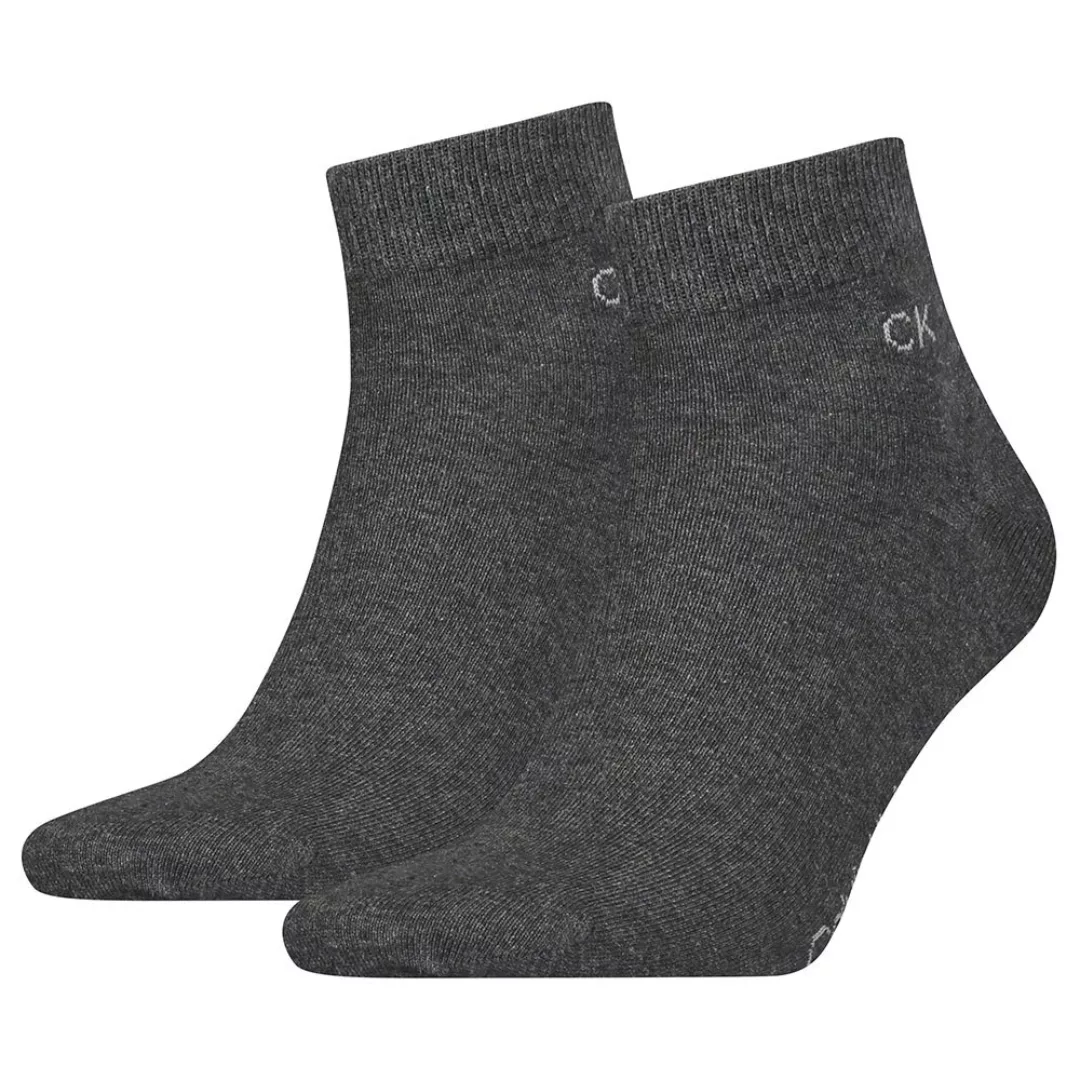 Calvin Klein Quarter Socken 2 Paare EU 43-46 Dark Grey Melange günstig online kaufen