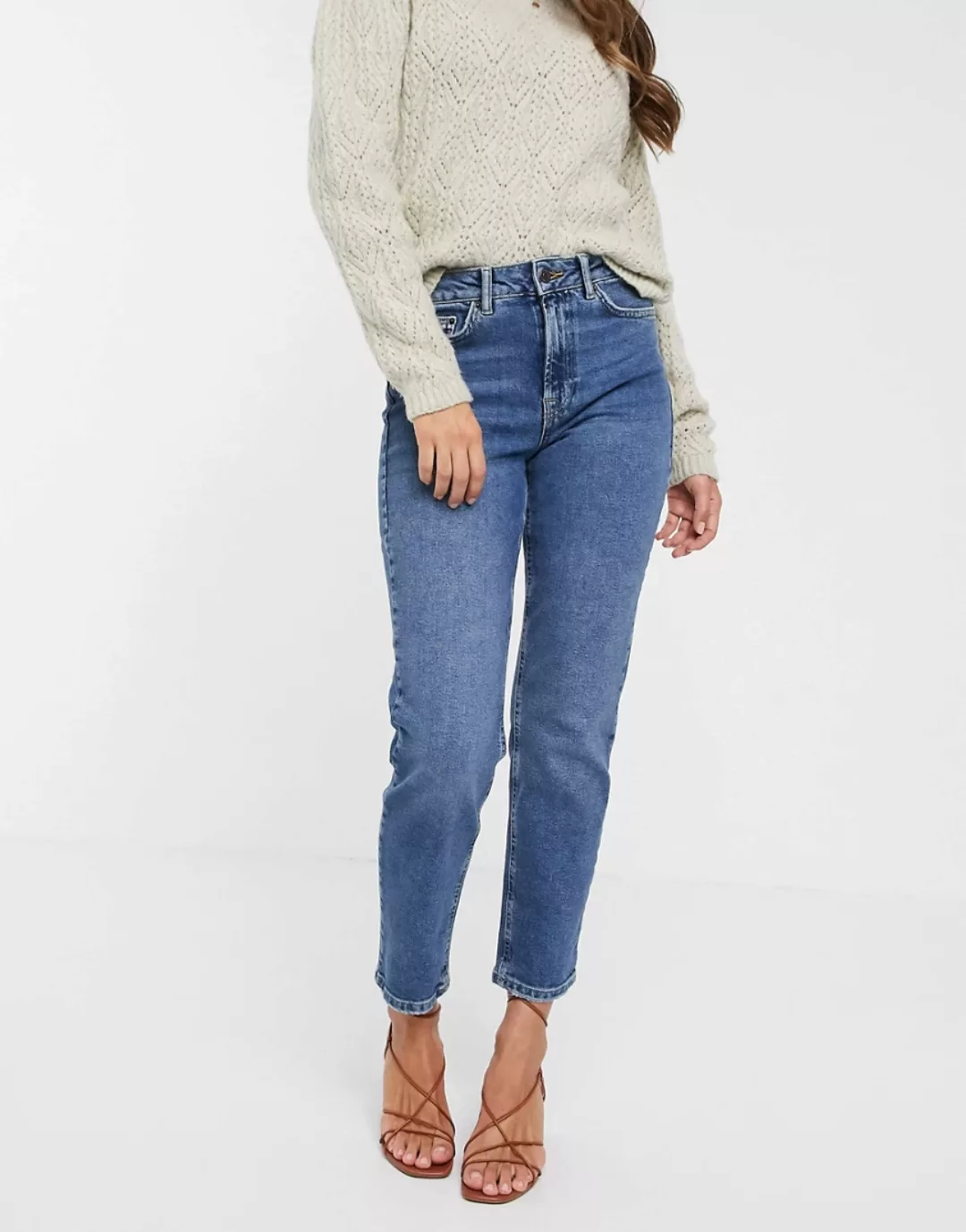 Vero Moda – Gerade geschnittene Jeans aus einem Materialmix mit Biobaumwoll günstig online kaufen