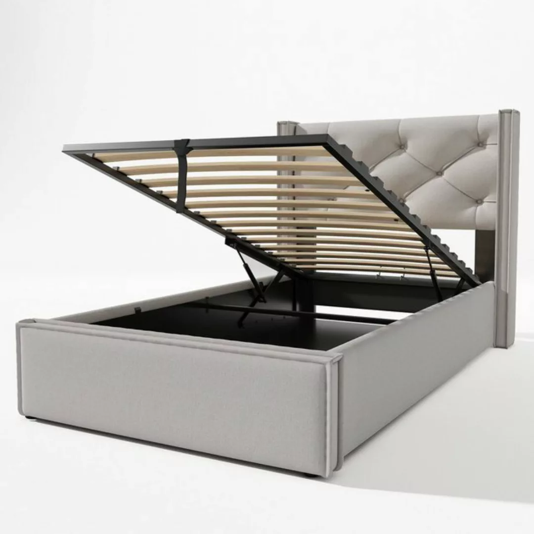 Gotagee Polsterbett Doppelbett Polsterbett mit Lattenrost Metallrahmen+Stau günstig online kaufen