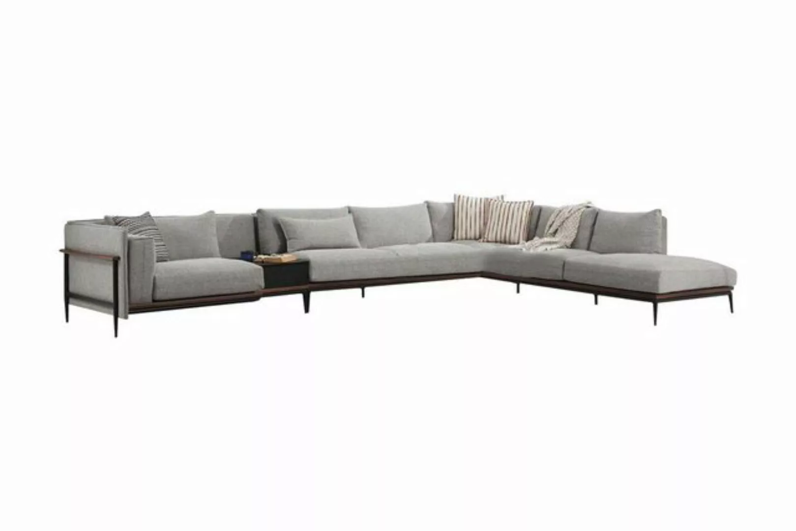 JVmoebel Ecksofa Ecksofa L-Form Sofa Grau Modern Stoff Design Wohnzimmer Po günstig online kaufen