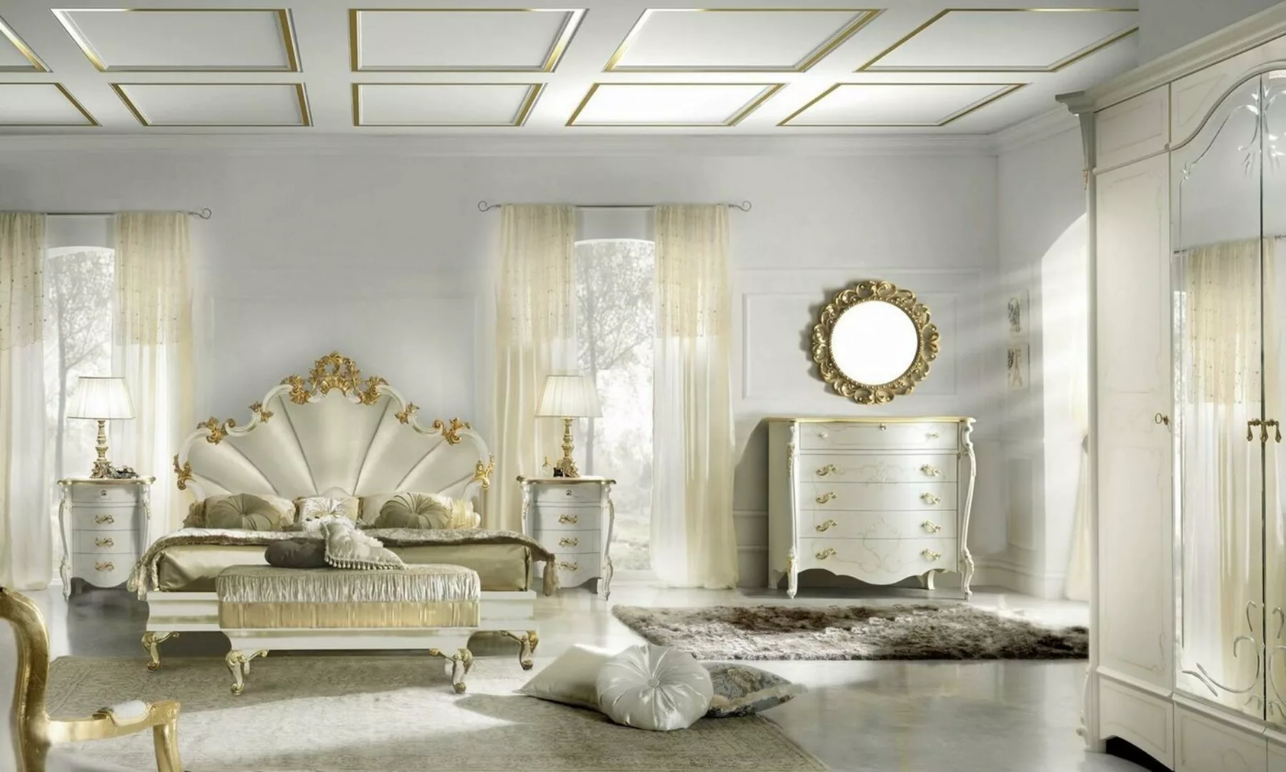 JVmoebel Bett, Klassisches Bett Barock Rokoko Hotel Betten Polsterbett günstig online kaufen