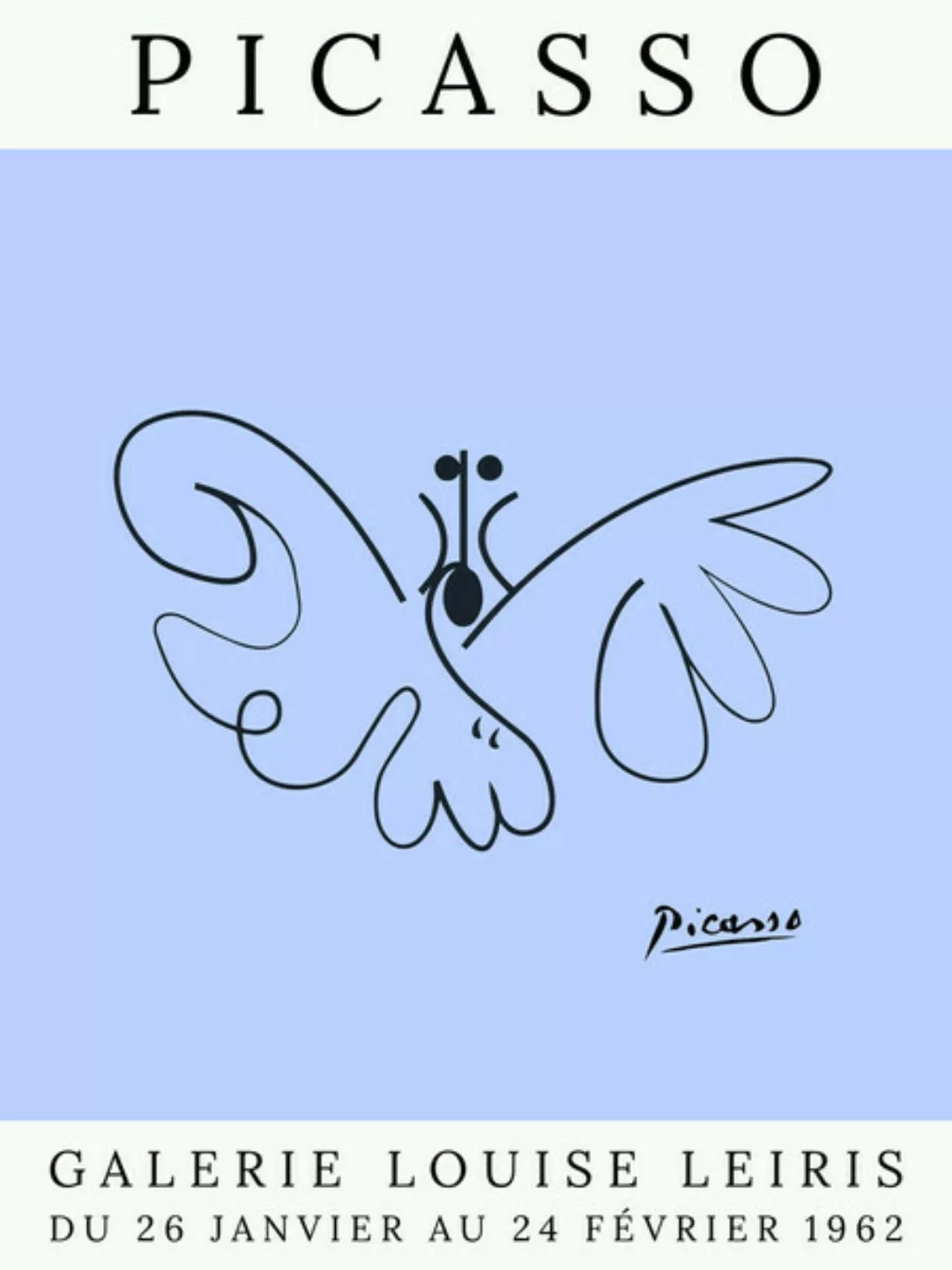 Poster / Leinwandbild - Picasso Schmetterling – Violett günstig online kaufen