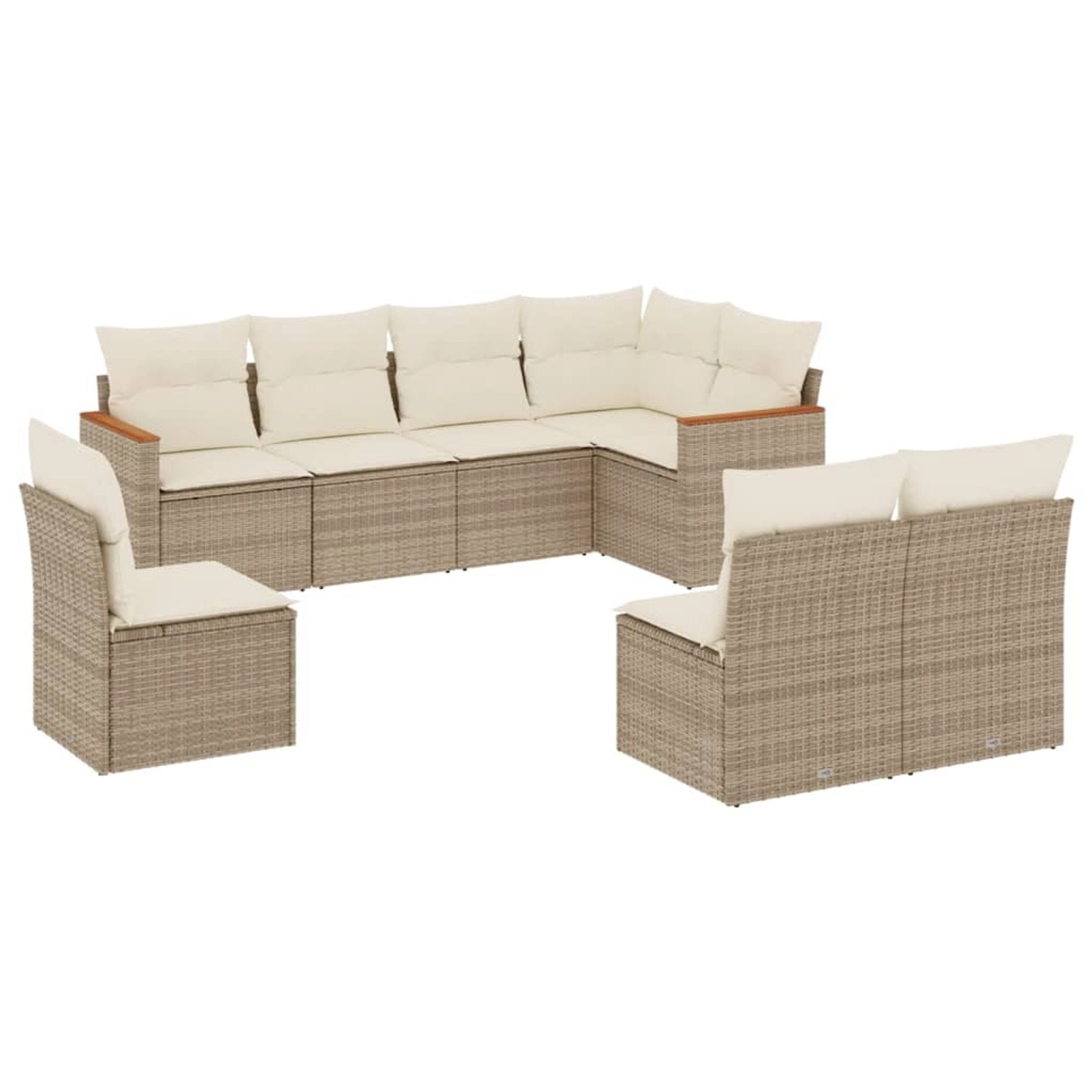 vidaXL 8-tlg Garten-Sofagarnitur mit Kissen Beige Poly Rattan Modell 113 günstig online kaufen