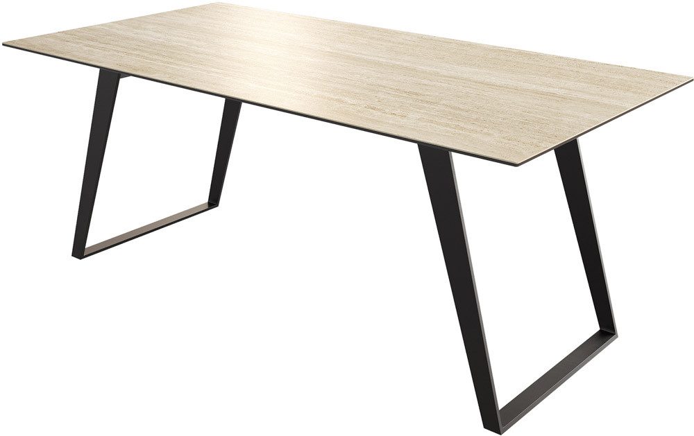 DELIFE Esstisch Edge, Keramik Travertin Natur günstig online kaufen