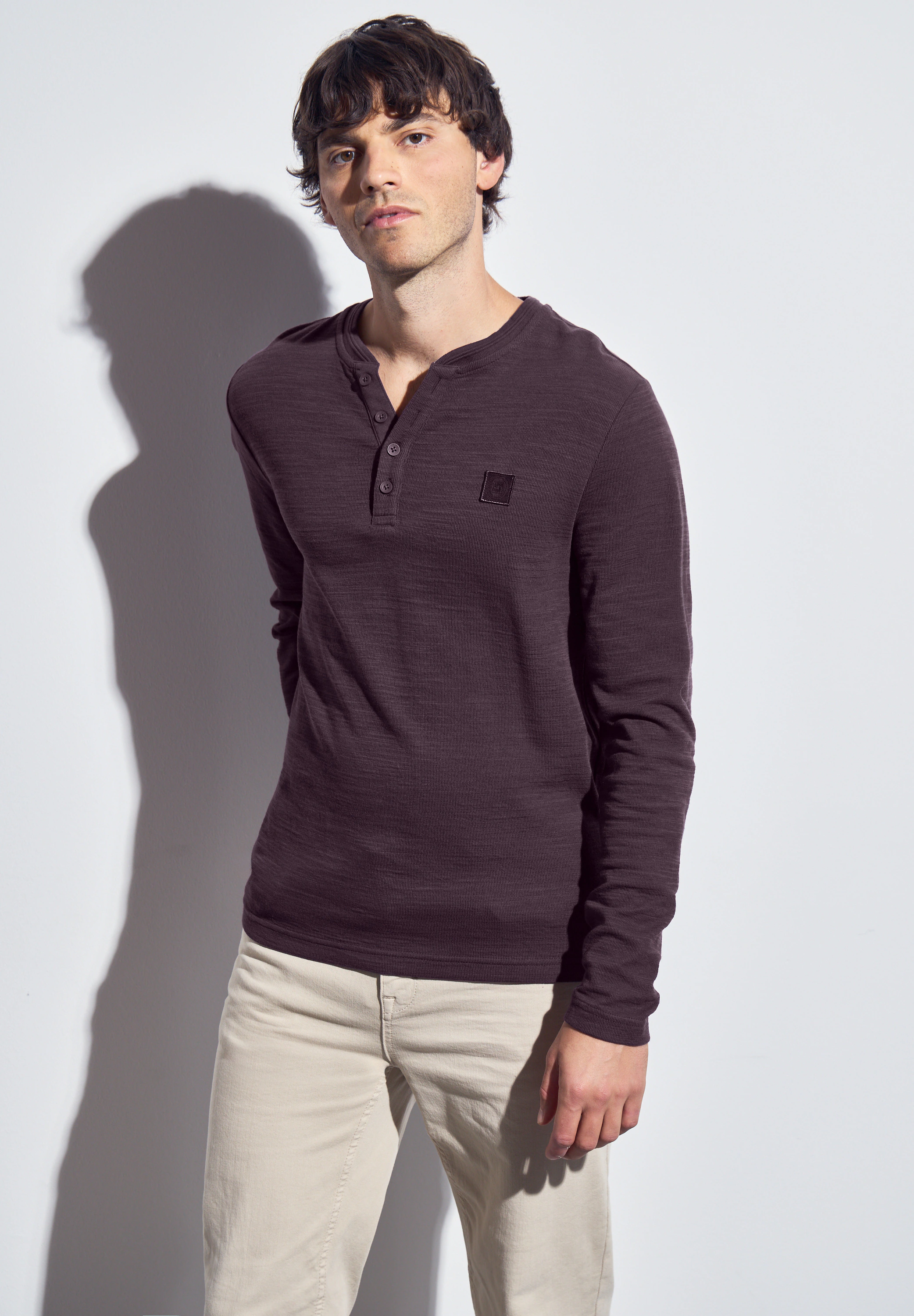 STREET ONE MEN Langarmshirt, im soften Baumwoll-Mix günstig online kaufen