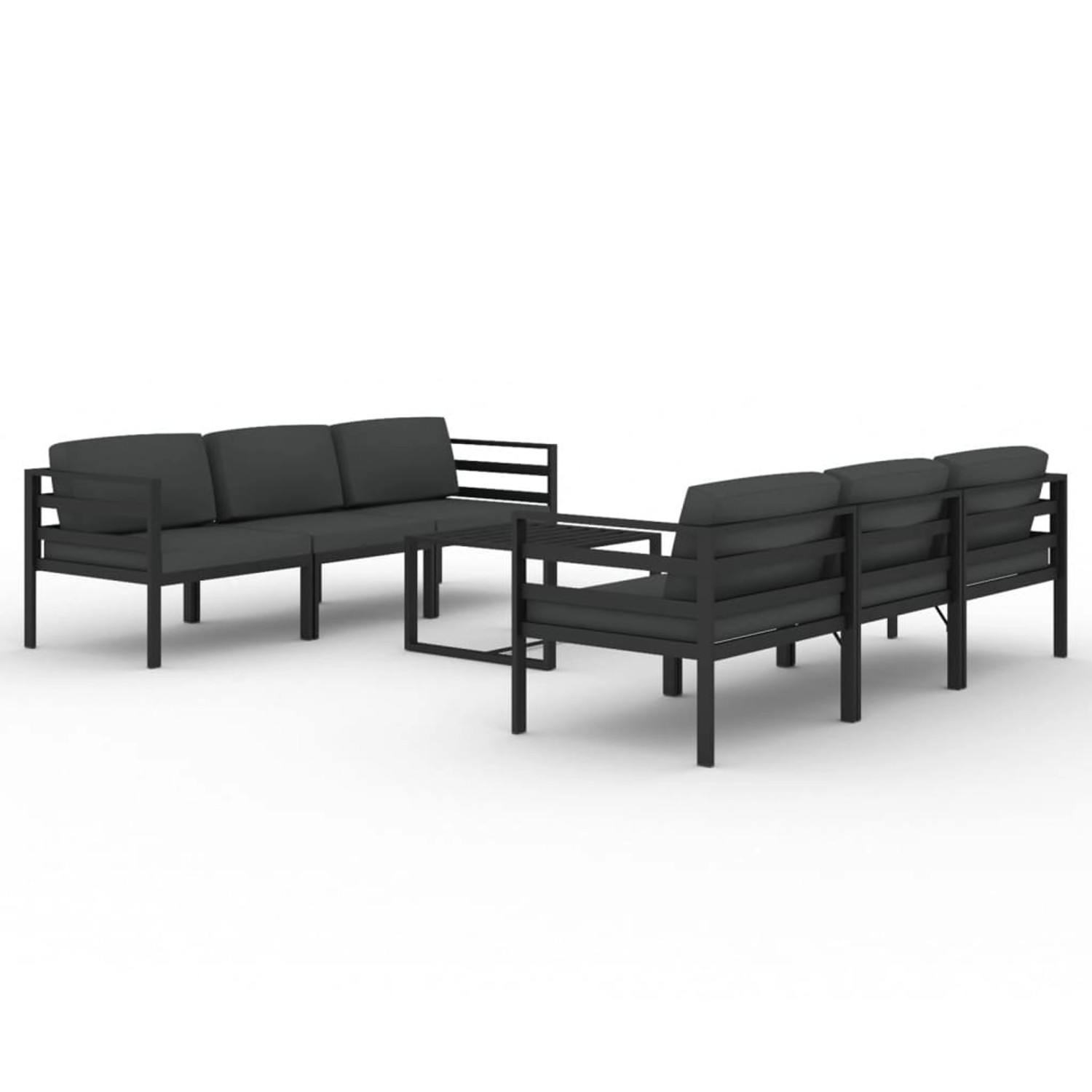 Vidaxl 7-tlg. Garten-lounge-set Mit Kissen Aluminium Anthrazit günstig online kaufen