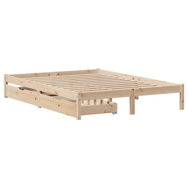 vidaXL Bettgestell Massivholzbett ohne Matratze 150x200 cm Kiefernholz Bett günstig online kaufen