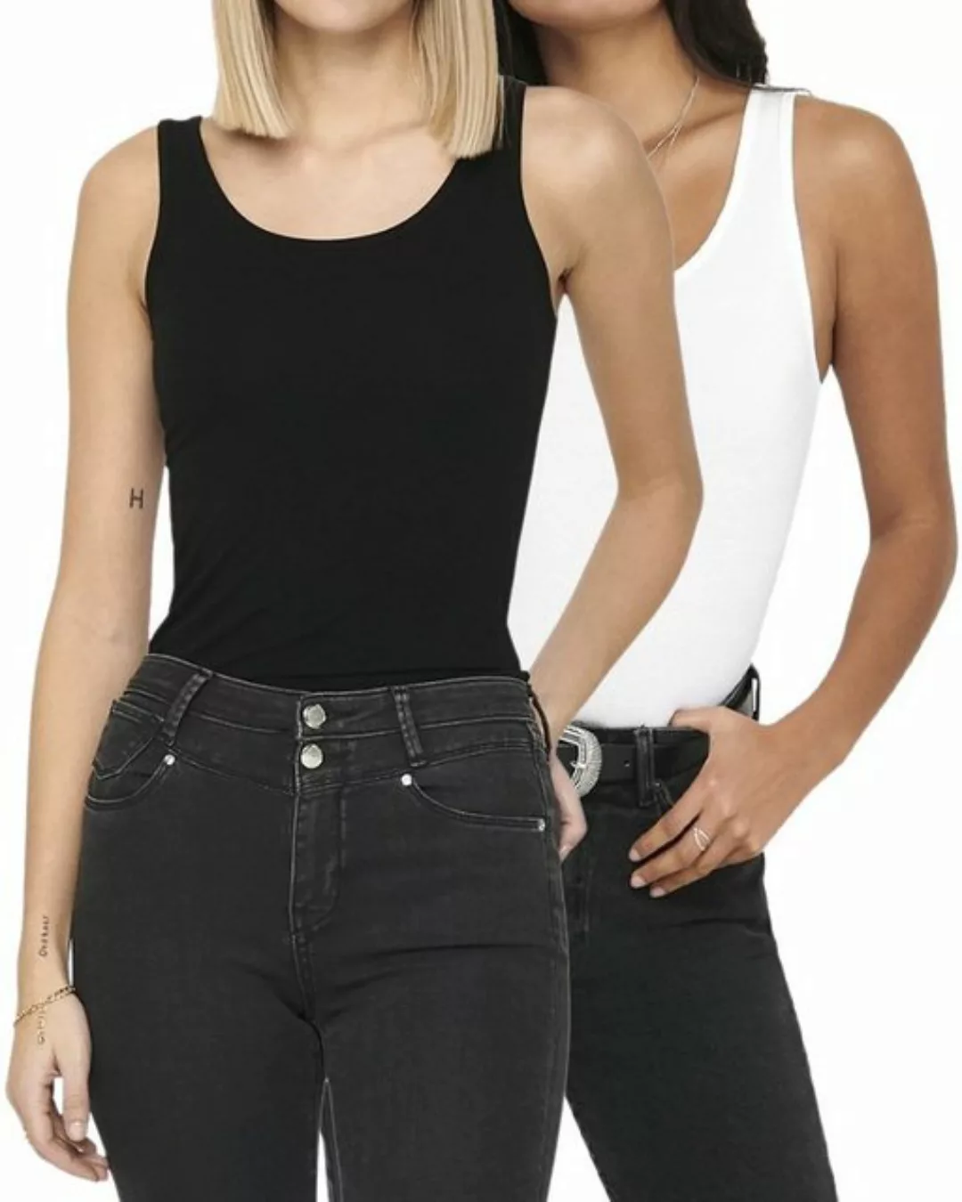 ONLY Tanktop (2er-Pack) Basic long Shirt im Doppelpack günstig online kaufen