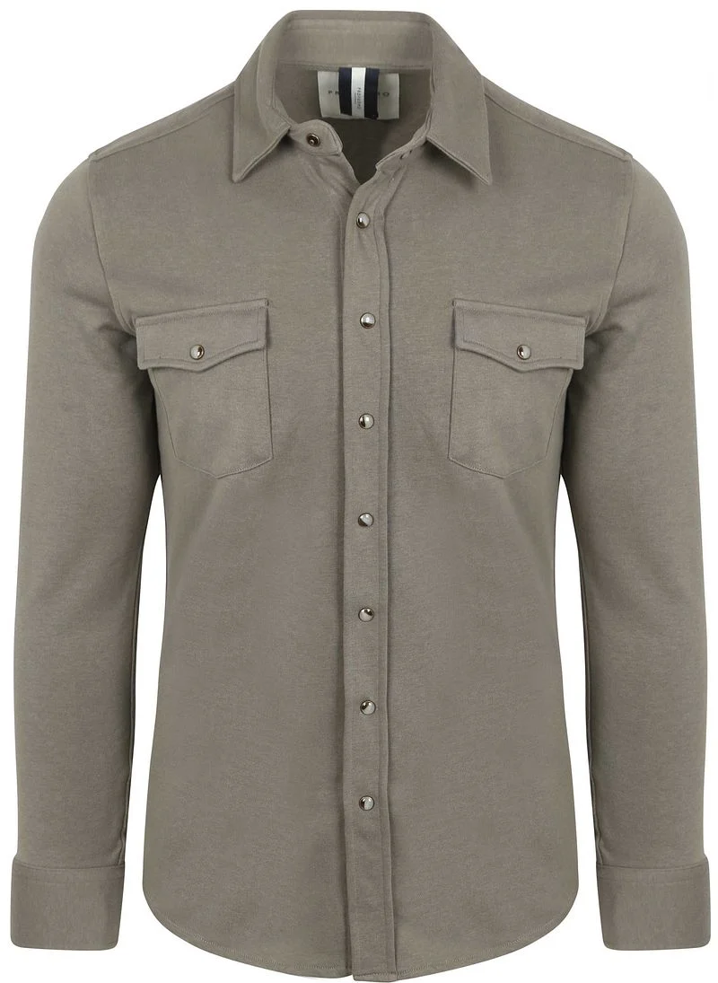 Profuomo Overshirt Western Jersey Olivgrün - Größe L günstig online kaufen