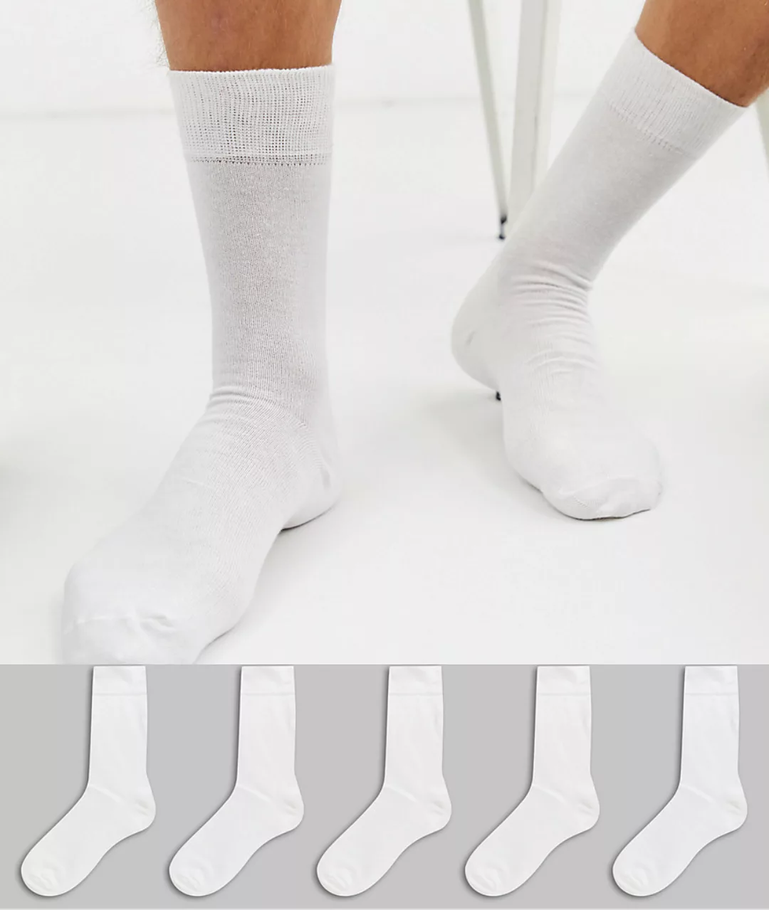New Look – Schwarze Socken im 5er Pack günstig online kaufen