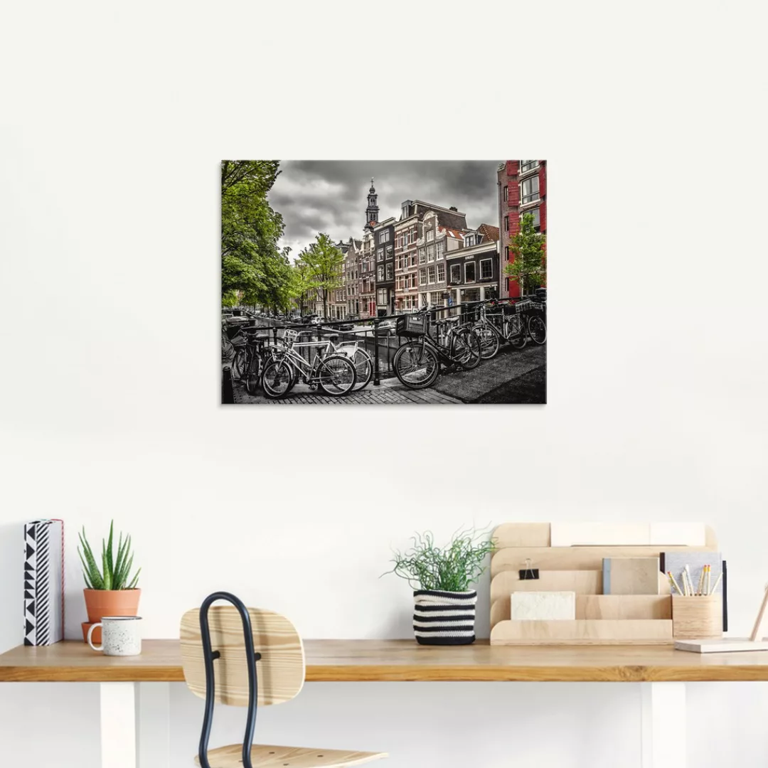 Artland Glasbild »Amsterdam Bloemgracht I«, Fahrräder, (1 St.), in verschie günstig online kaufen